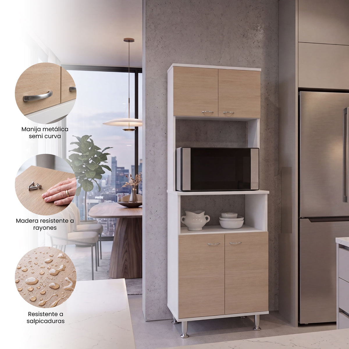 Mueble Alacena Fenix Rta Blanco + Rovere N/A