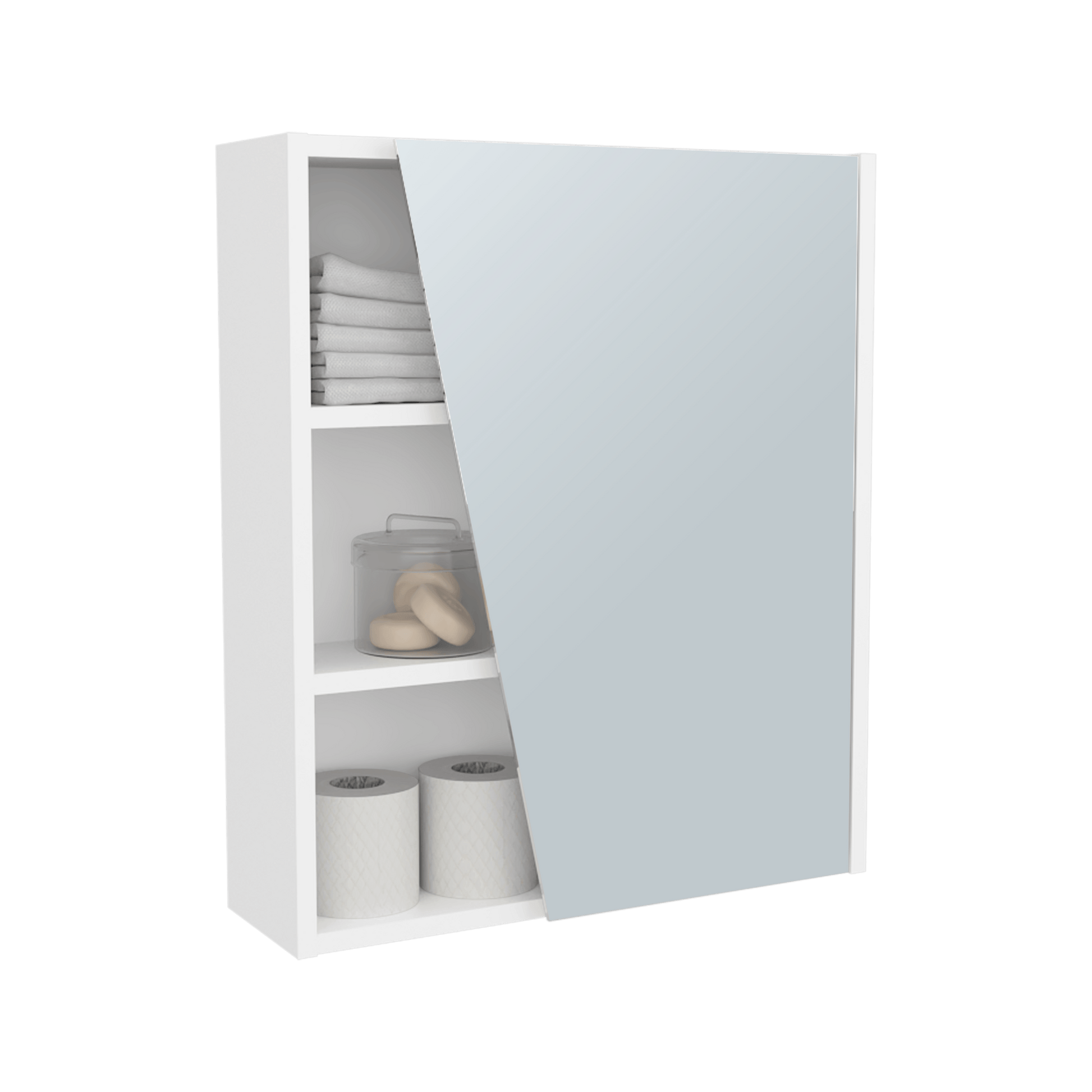 Gabinete De Baño Con Espejo Quintana 59X50X16 Rta Blanco Zf