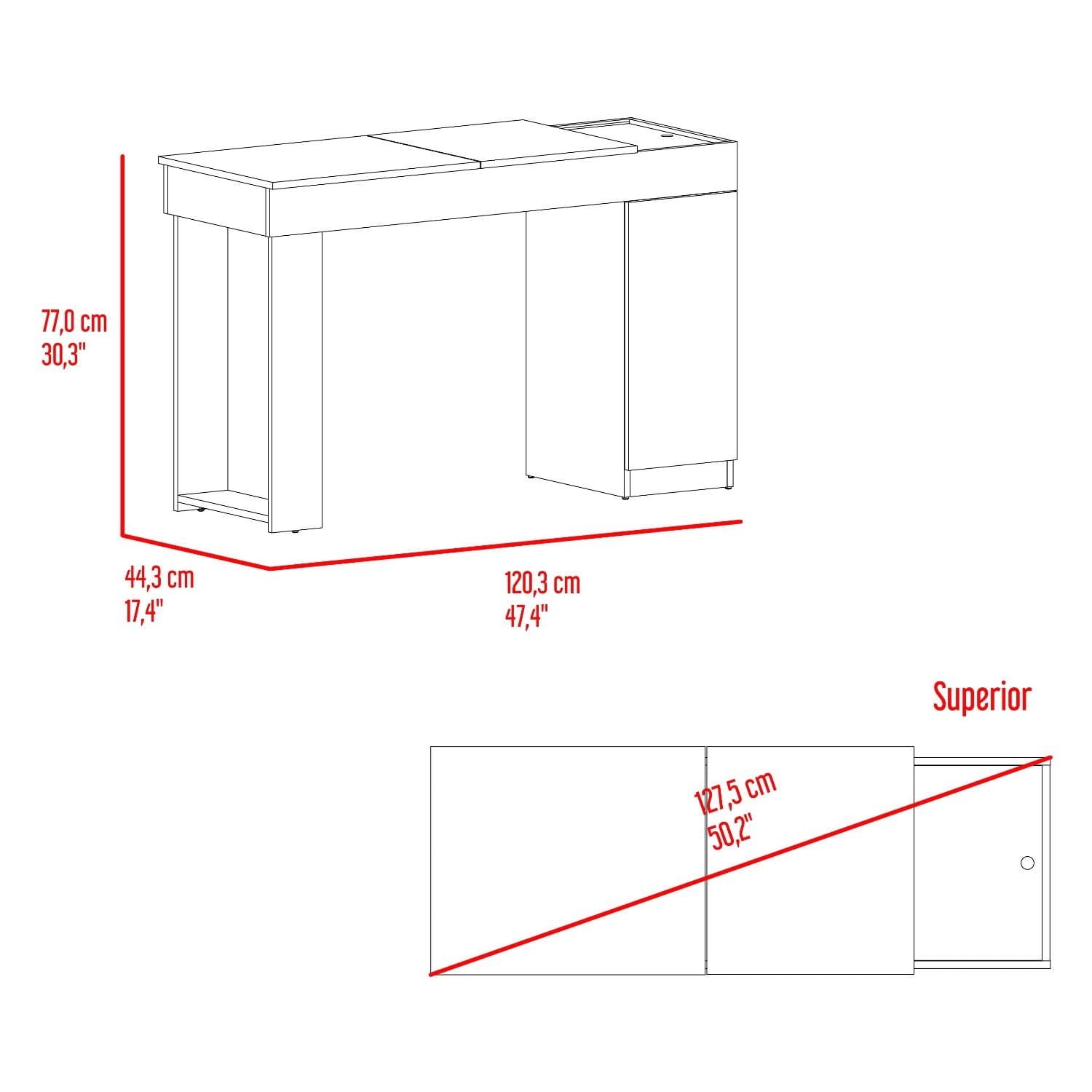 Tocador Iva 77X120X44 Rta Capri