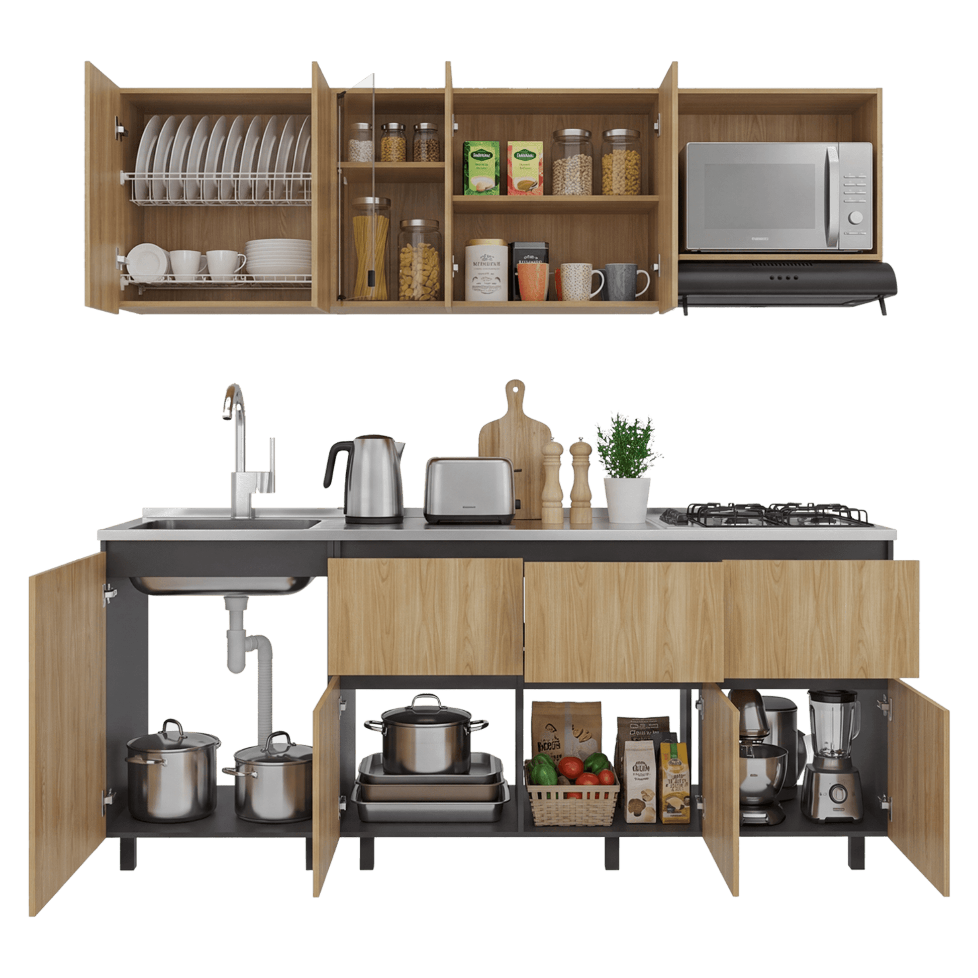 Cocina Lirio 210 Izquierda 210X212X52 Rta Fresno Eu
