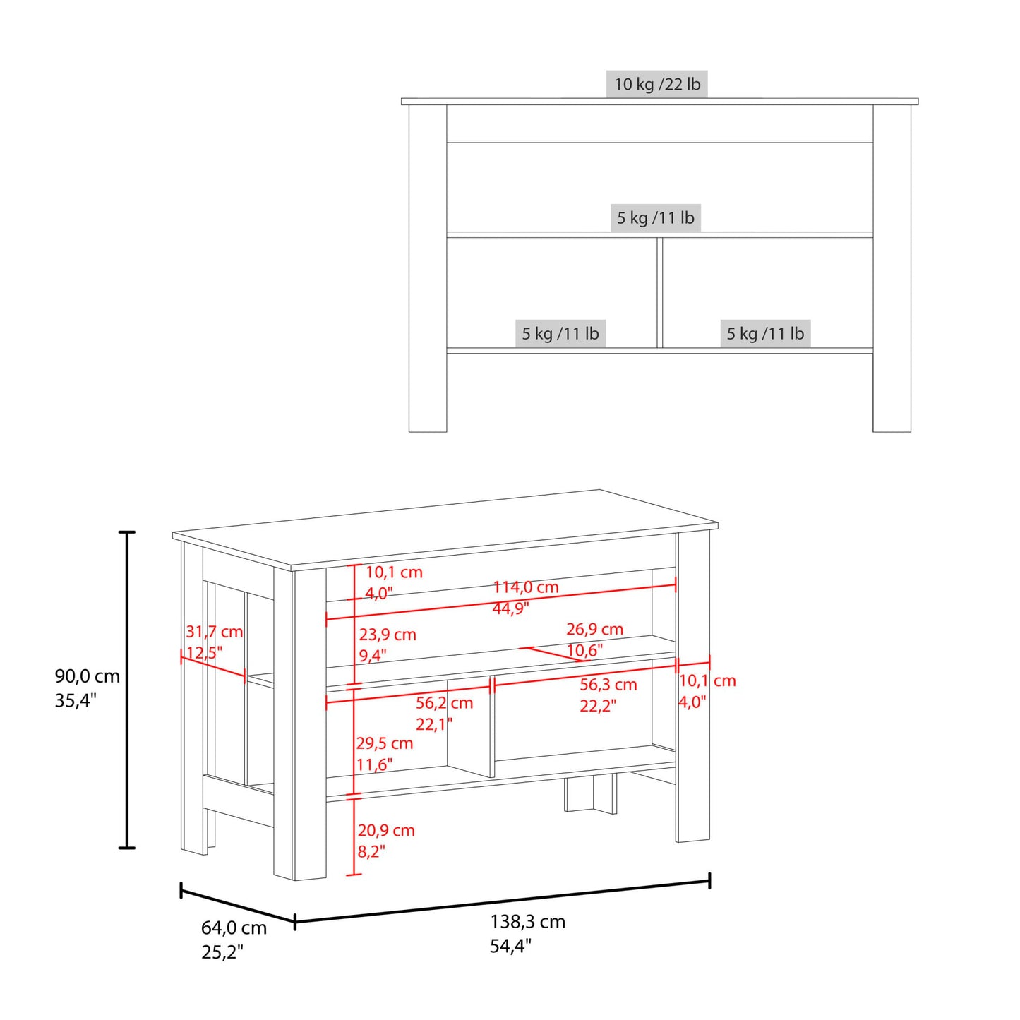 Isla De Cocina Cala 90X138X64 Rta Kronos Wengue Fresno Zf