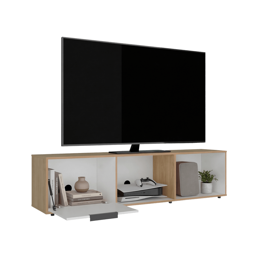 Rack De Tv 65" Dorne 41X162X35 Rta Fresno Eu Blanco