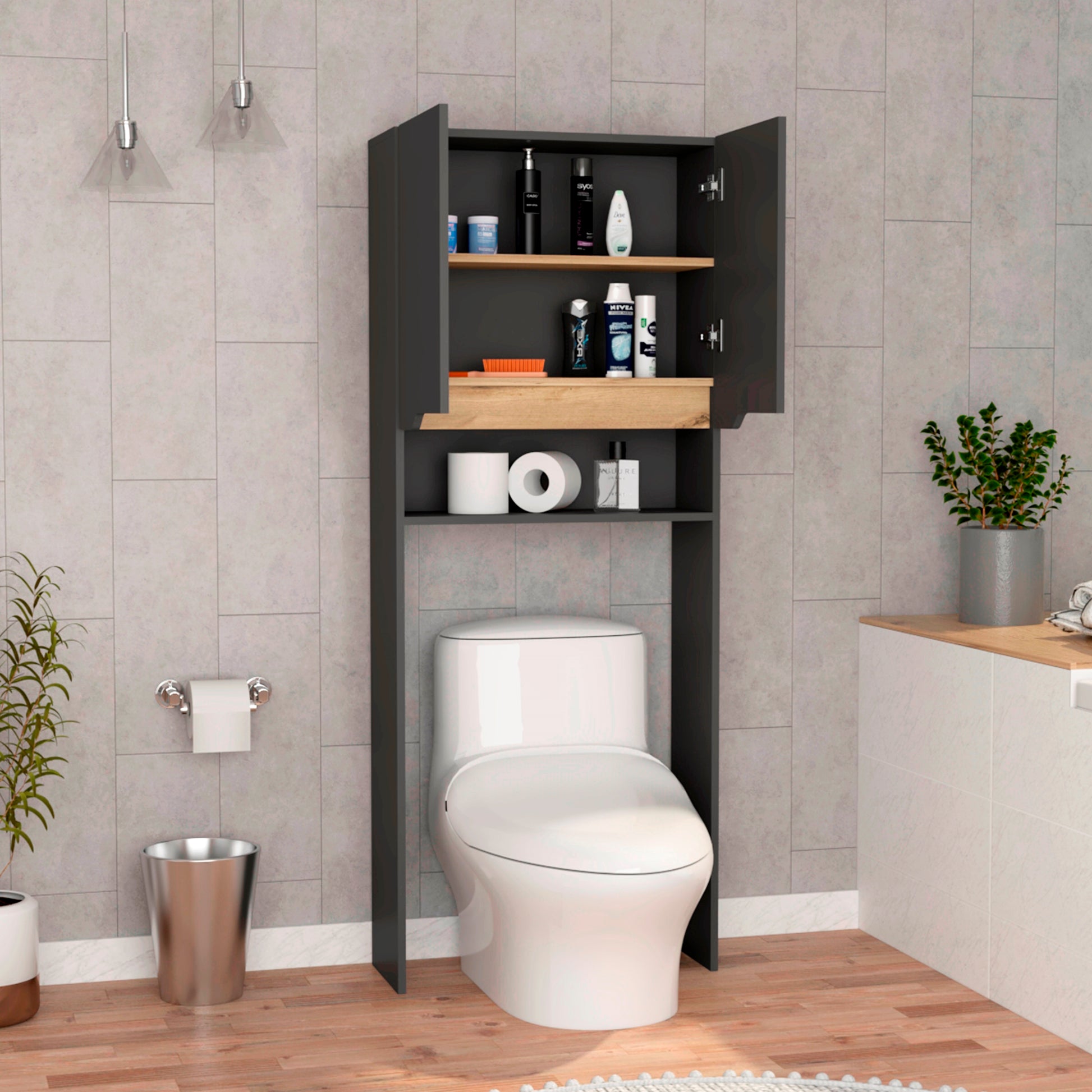 Ahorrador De Espacio Laurent Plomo + Duna Rta 160X63X25