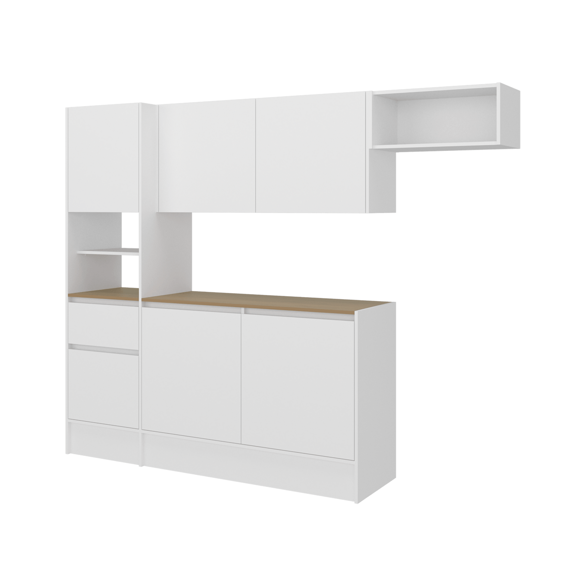 Cocina Dali 179X55X32 Rta Blanco Fresno Eu Zf