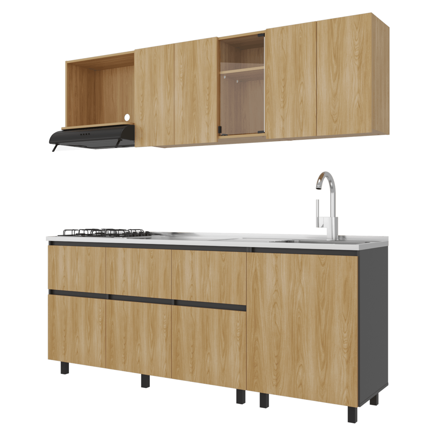 Cocina Lirio 210 Derecha 210X212X52 Rta Fresno Eu