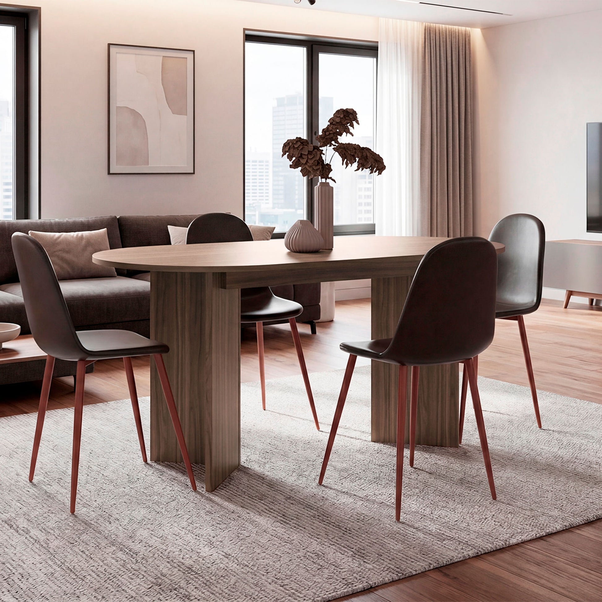 Mesa Comedor Ted 74X156X80 Rta Avellana