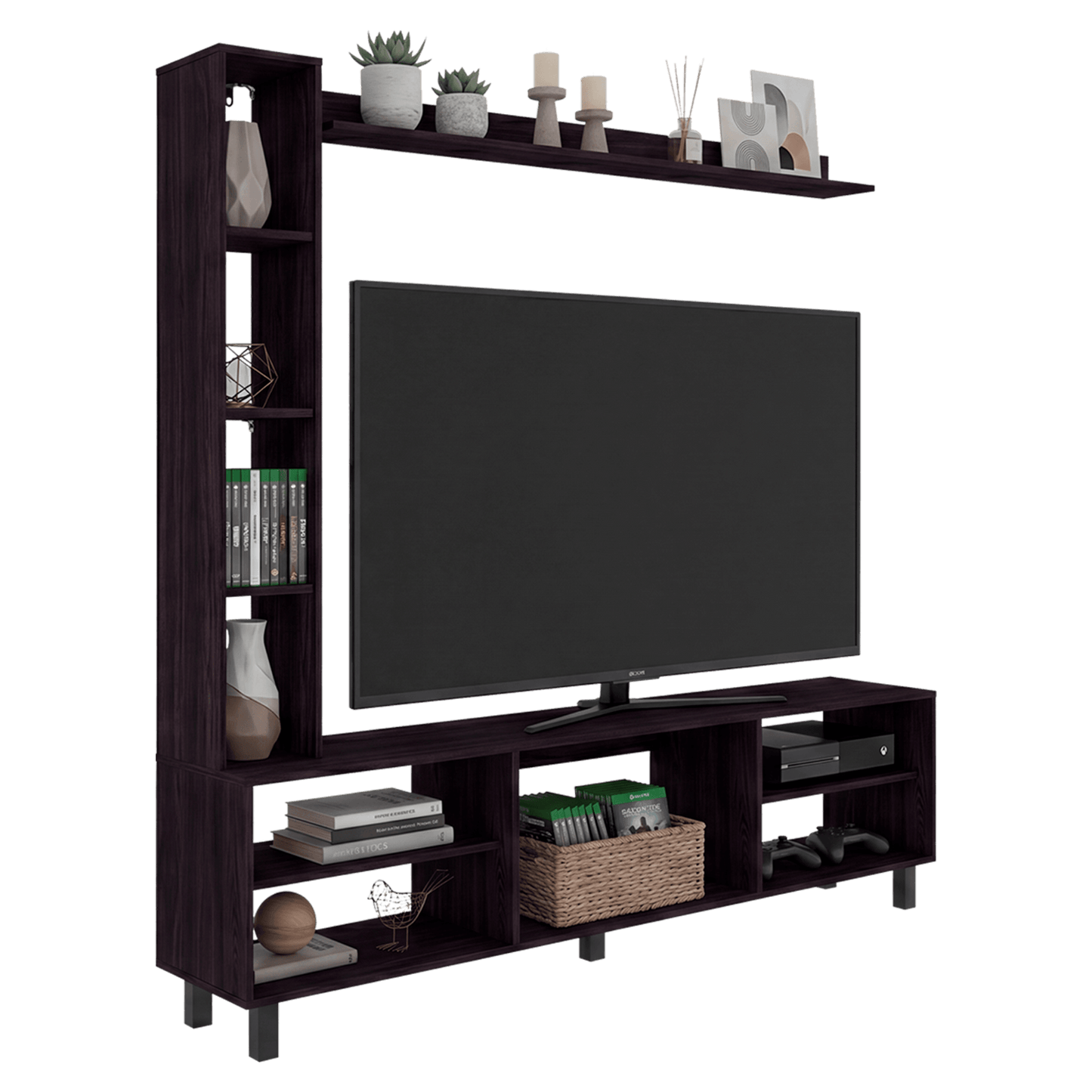 Centro De Entretenimiento 65" Scio 169X170X35 Rta Wengue Zf