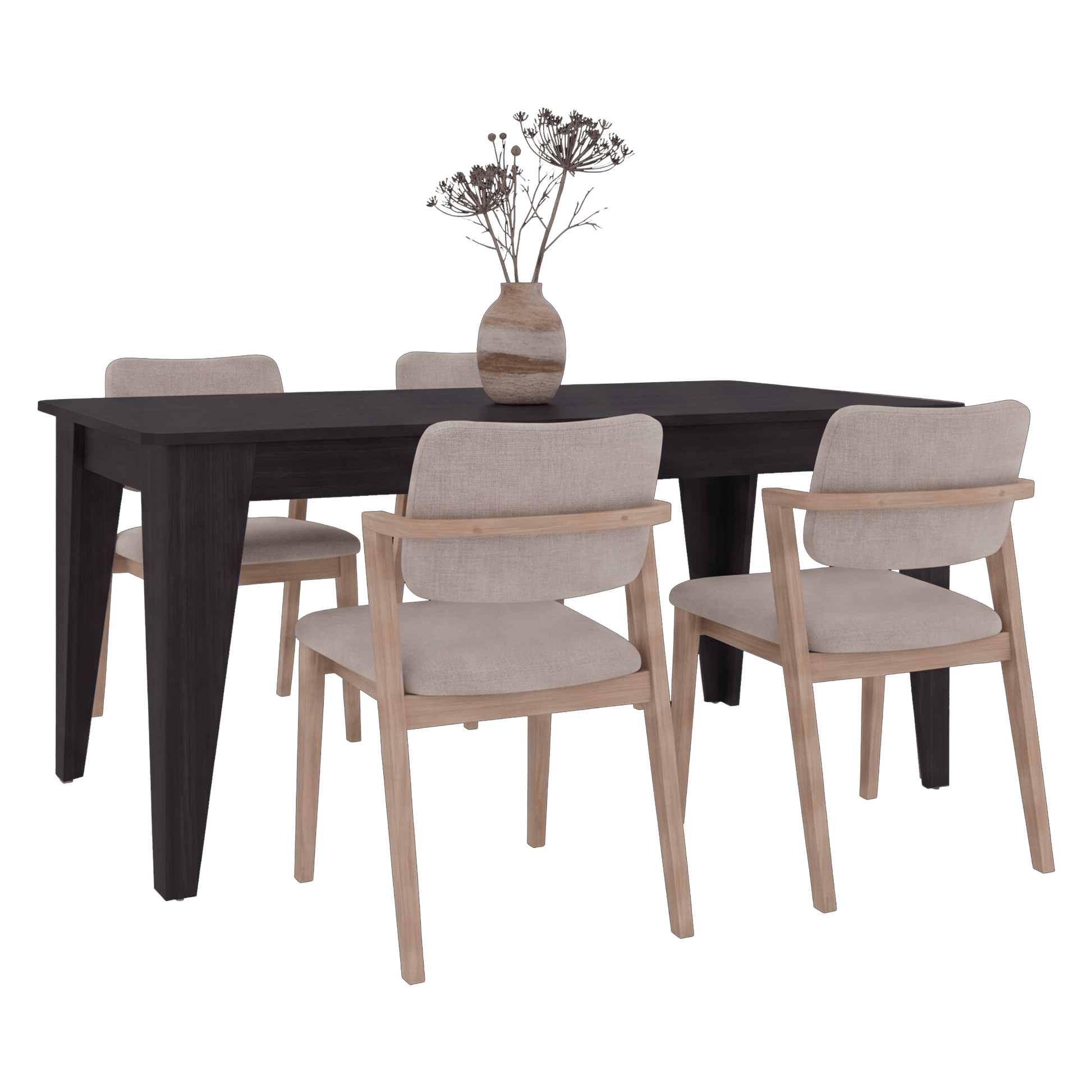 Mesa Comedor Torino 74X160X88 Rta Wengue Zf