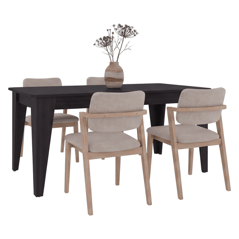 Mesa Comedor Torino 74X160X88 Rta Wengue Zf