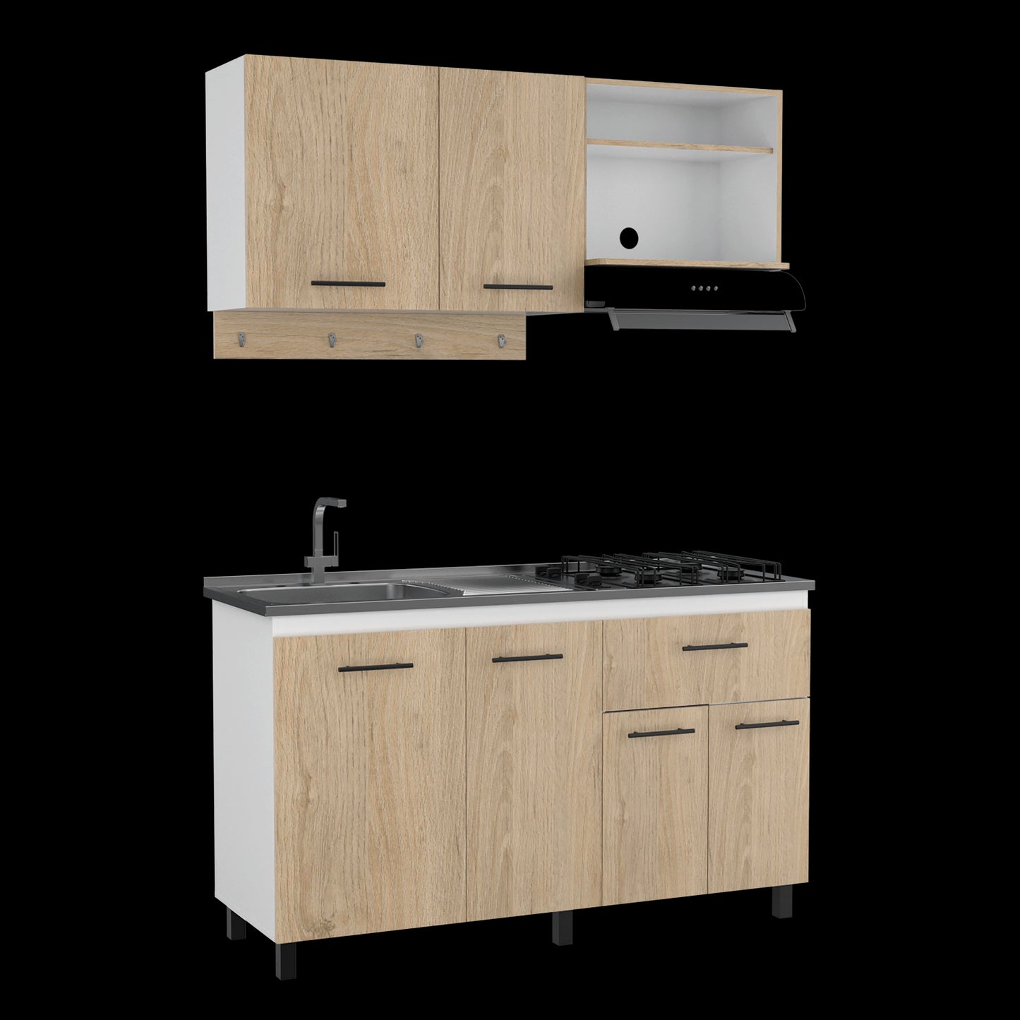 Cocina 150 Alani Rta Blanco-Rovere