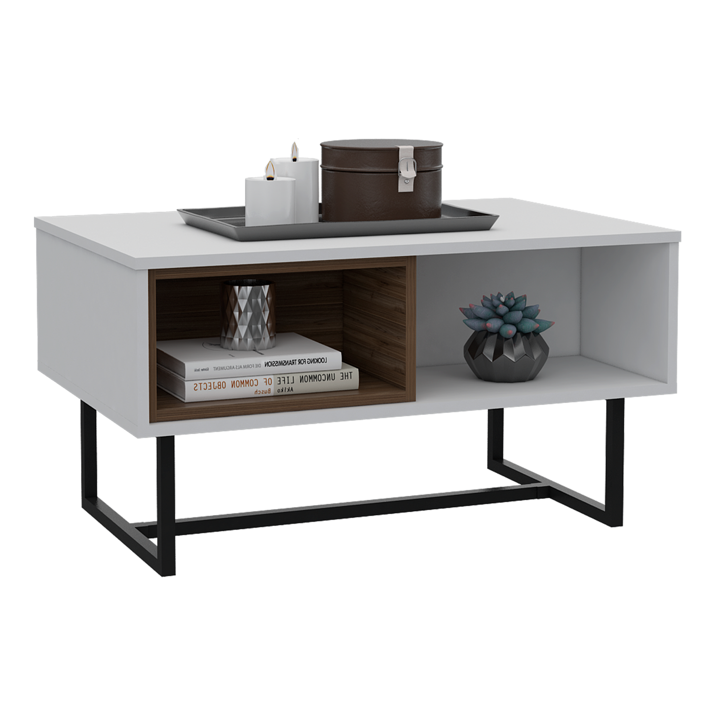 Mesa De Centro Pergamo Rta Blanco Nevado + Gales