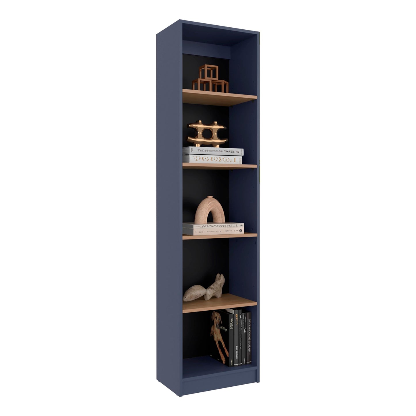 Biblioteca Home Xs 5 Espacios 180X45X29 Rta Azul Fresno Zf