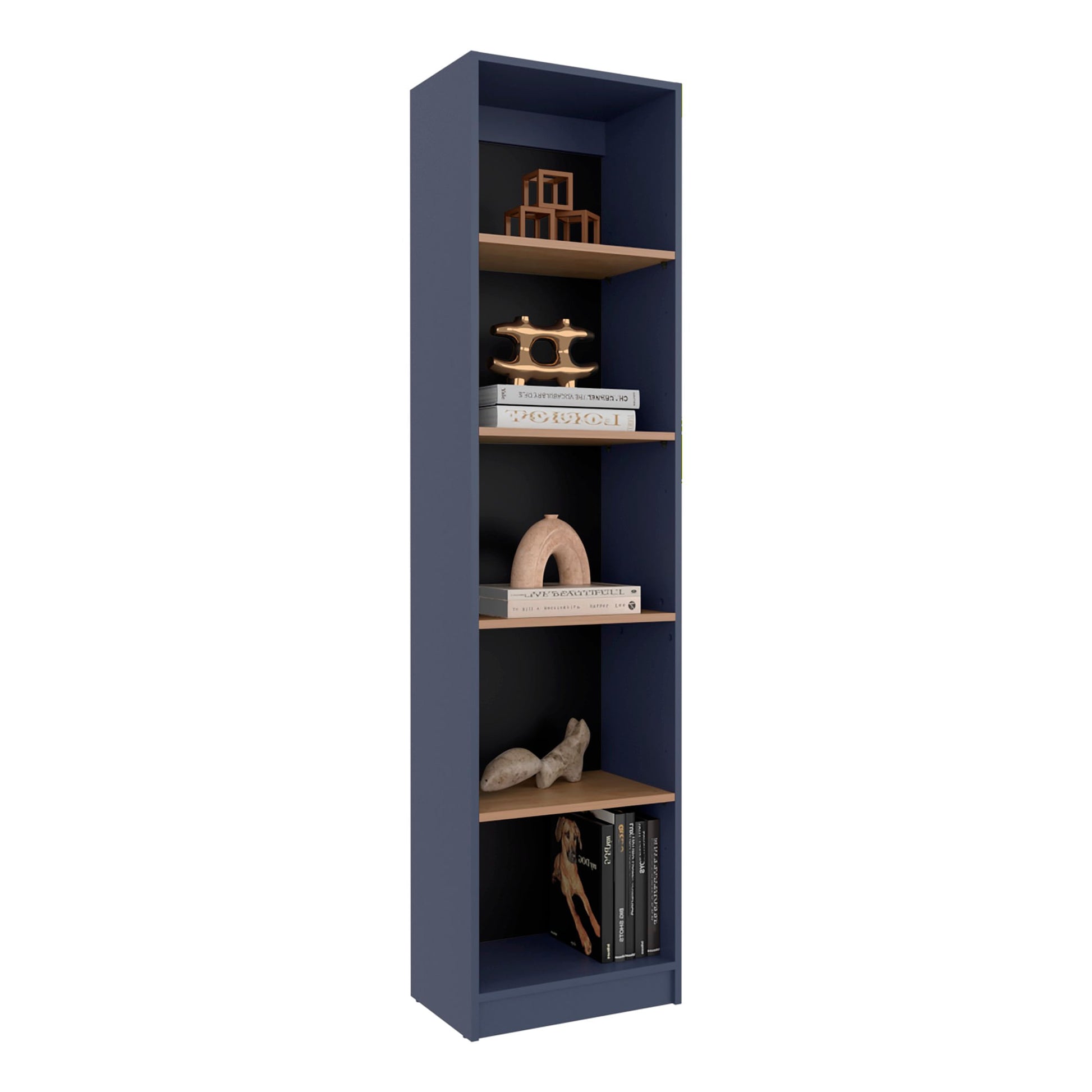 Biblioteca Home Xs 5 Espacios 180X45X29 Rta Azul Fresno Zf