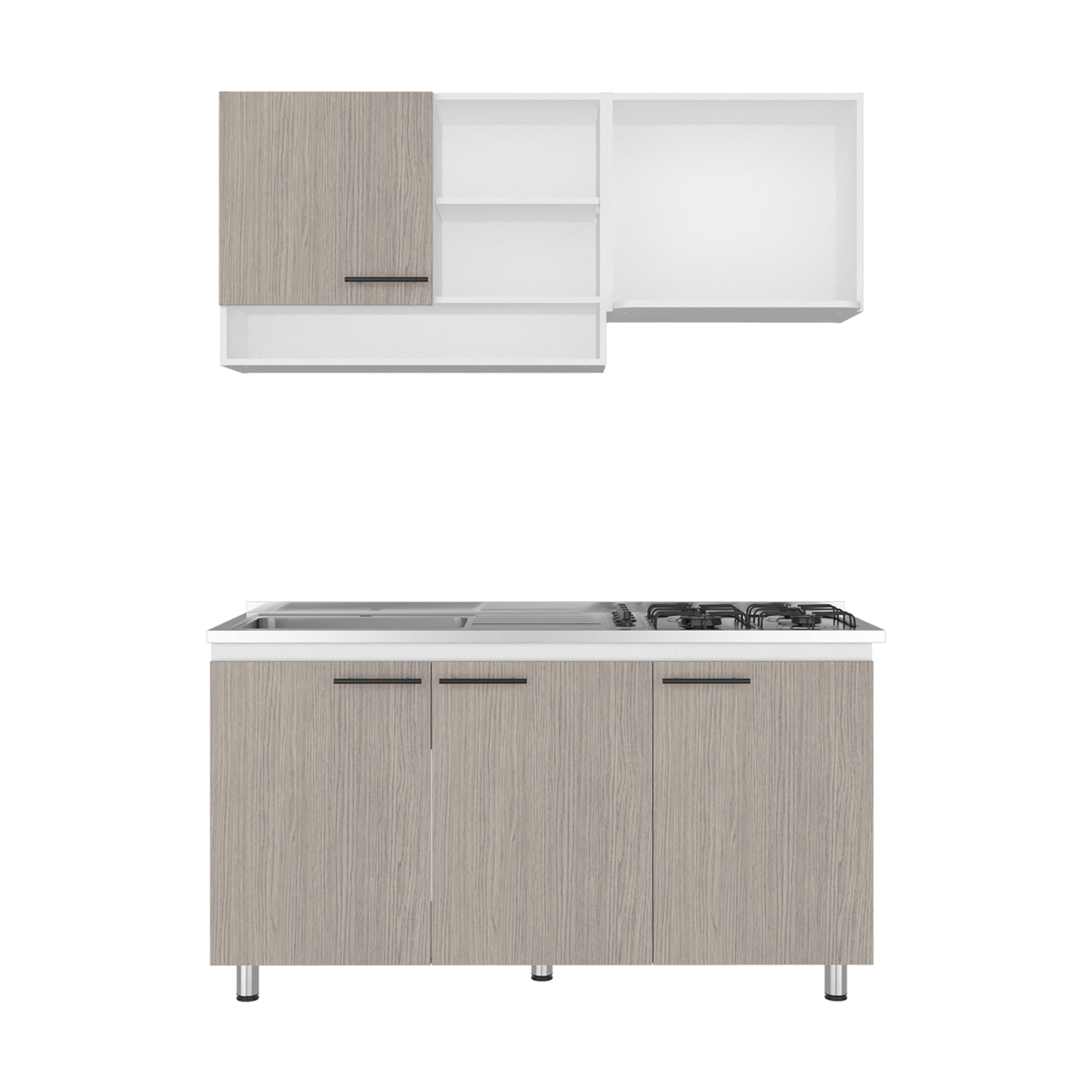 Cocina Orquidea Izquierda 210X150X53 Rta Blanco Positano
