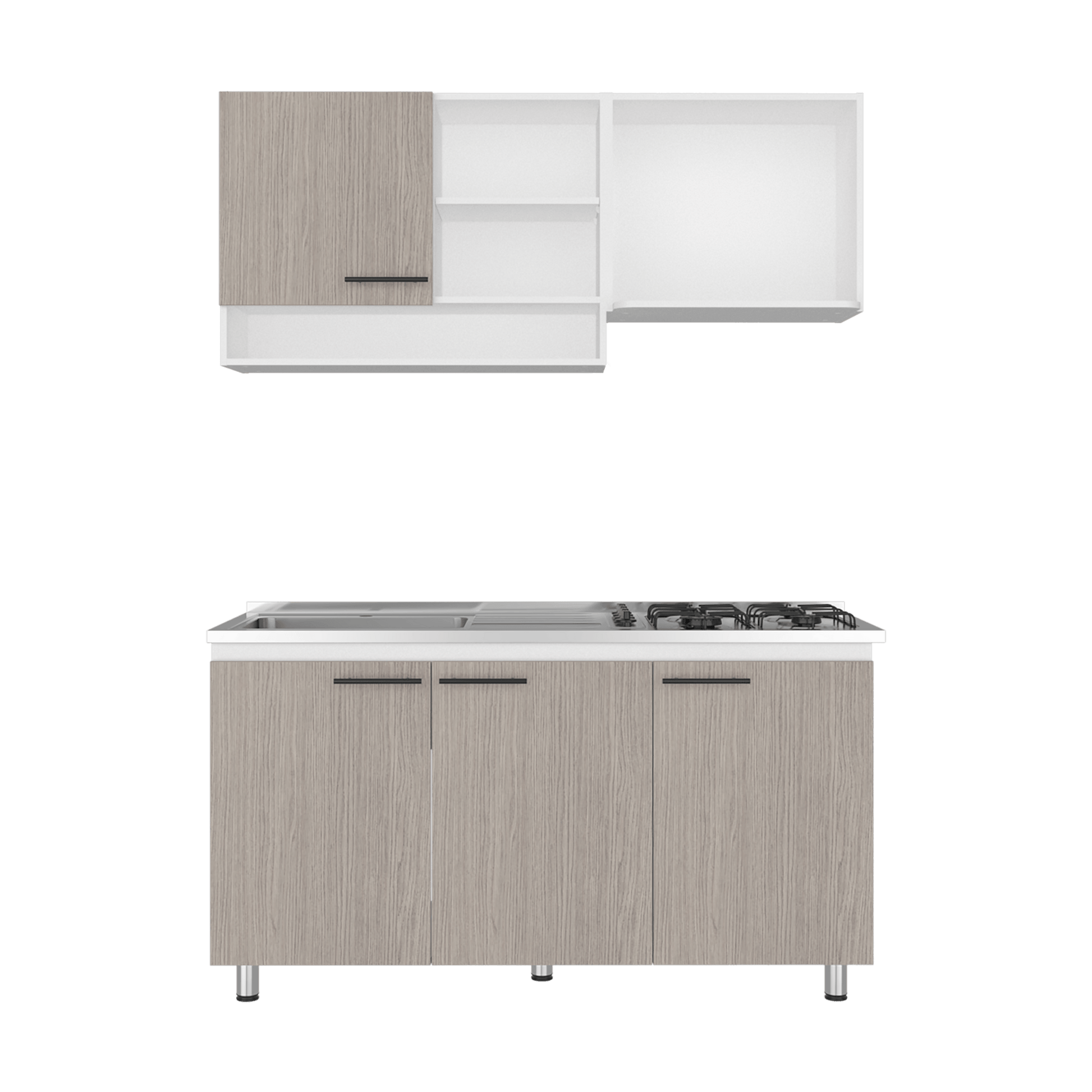 Cocina Orquidea Izquierda 210X150X53 Rta Blanco Positano