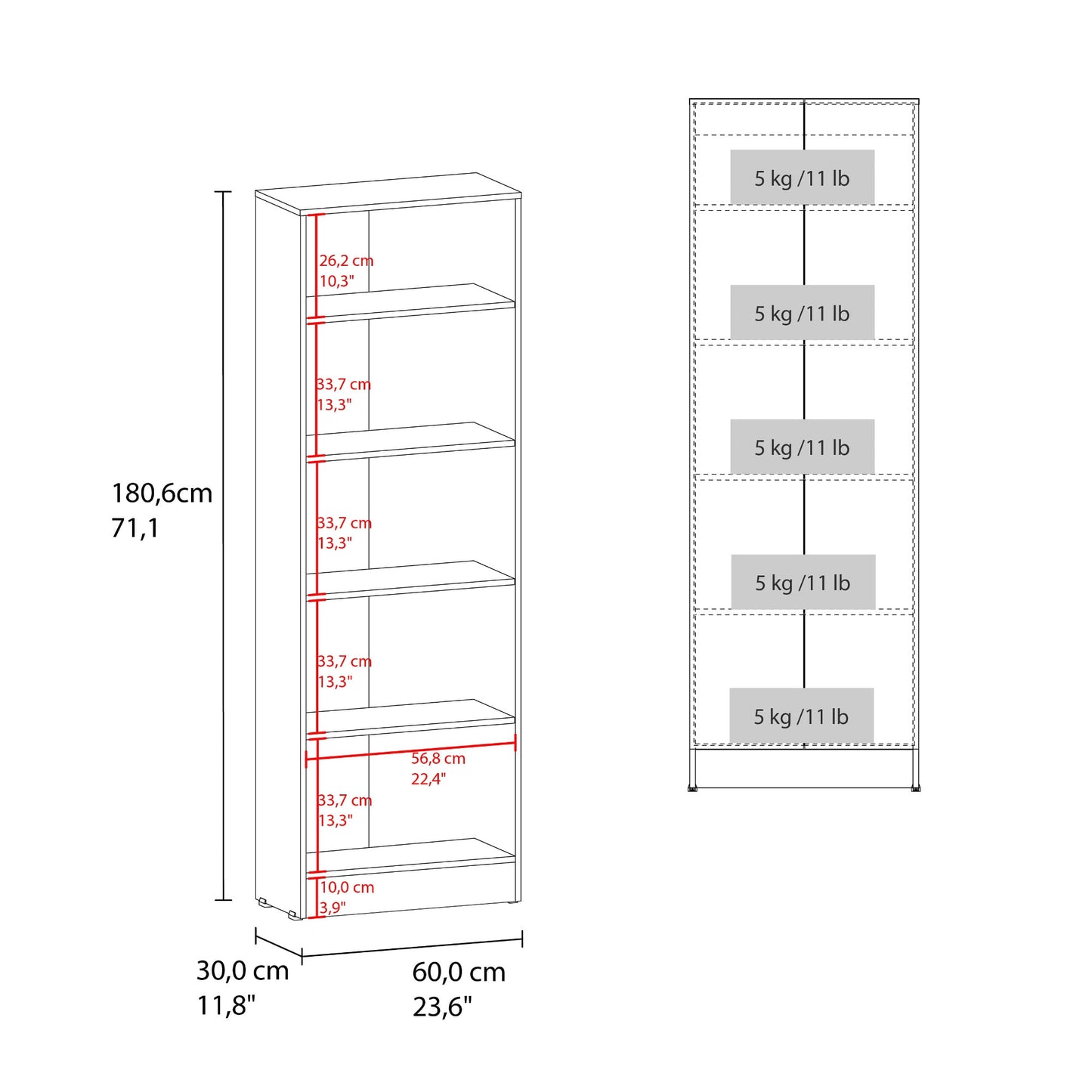 Alacena Multiusos 180X60X30 Rta Blanco Azul Zf