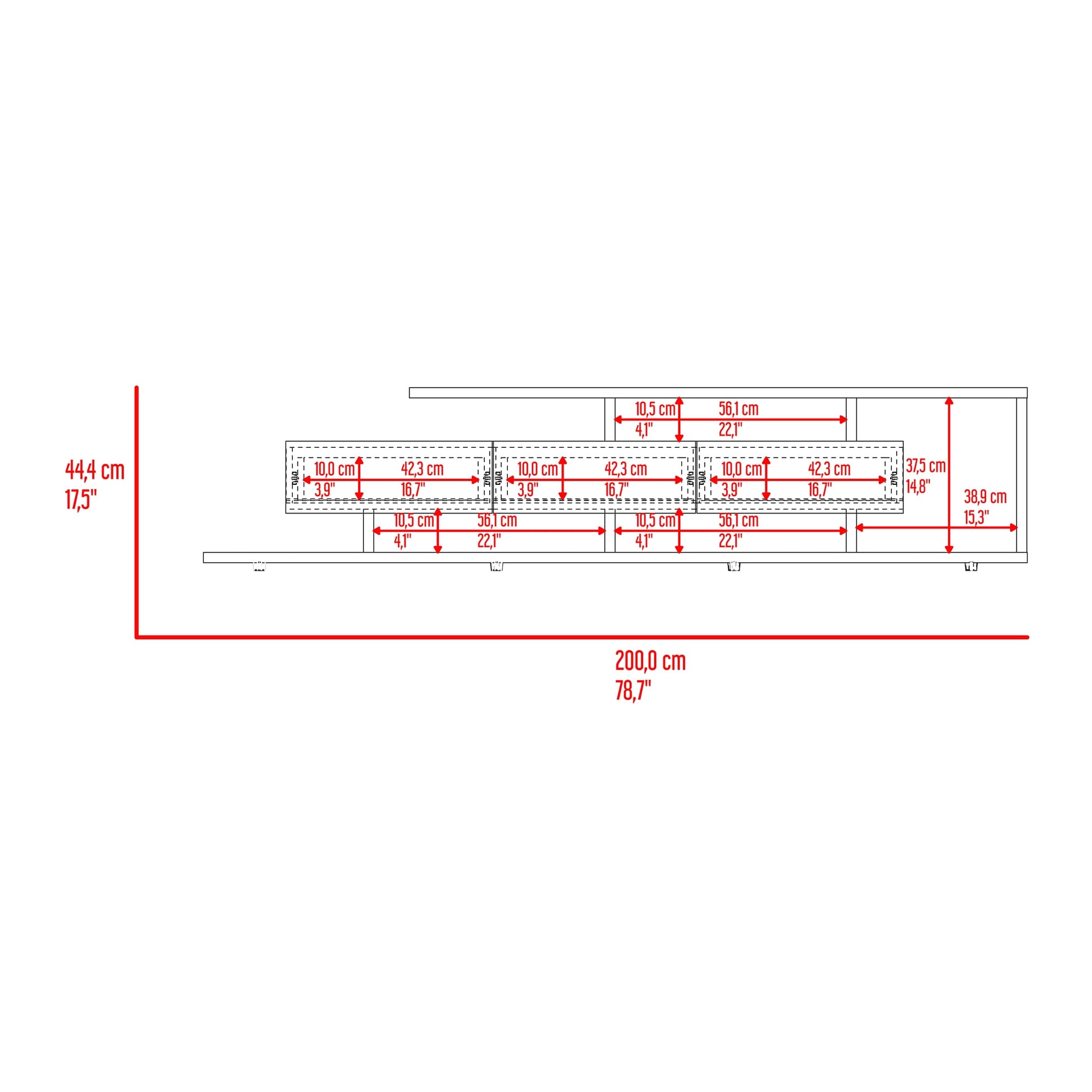Rack De Tv Quito 44X200X50 Rta Blanco Mqz Fresno