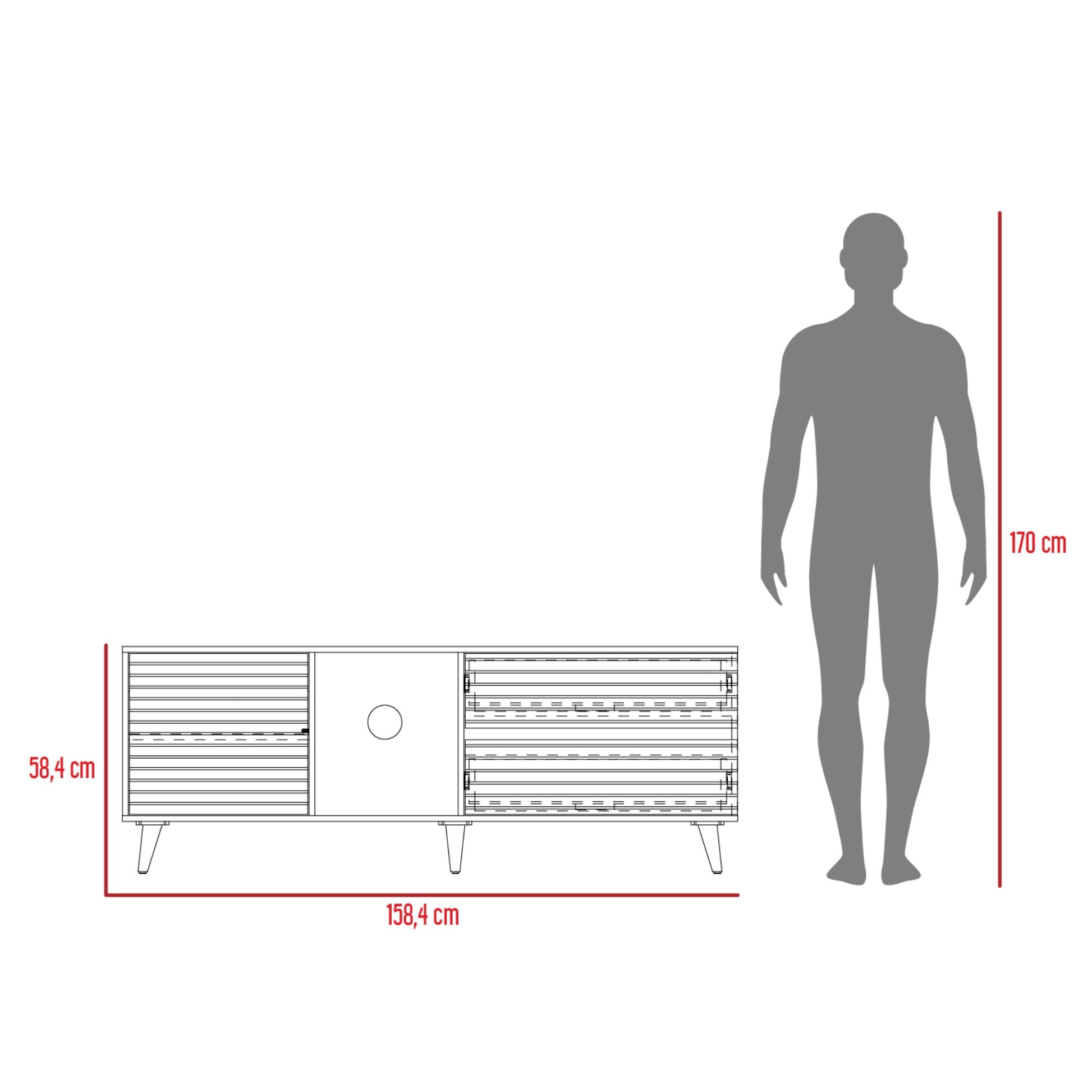 Rack Tv Salem 58X158X38 Rta Fresno Eu Wengue