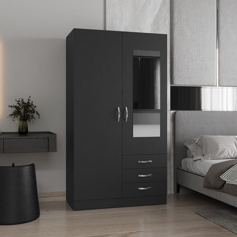 Closet 2P 3C Con Espejo 180X100X48 Rta Wengue