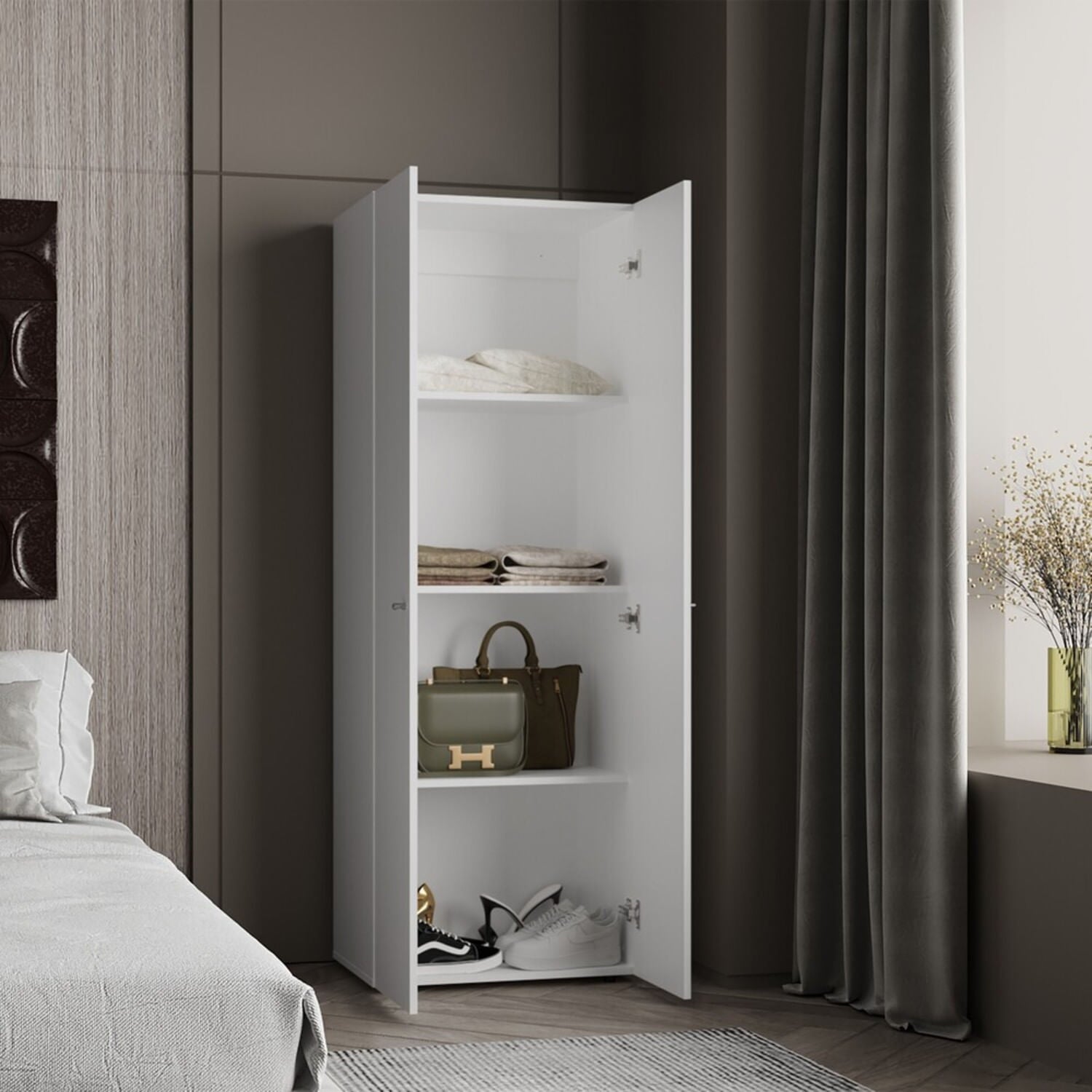 Closet 2 Puertas Tuhogar 170X60X40 Rta Blanco Zf