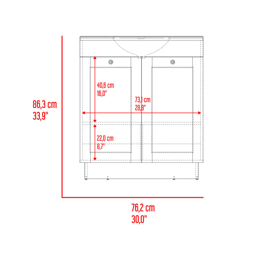 Muebles Para Lavamanos 30 Baluarte 86X76X51 Blanco Zf