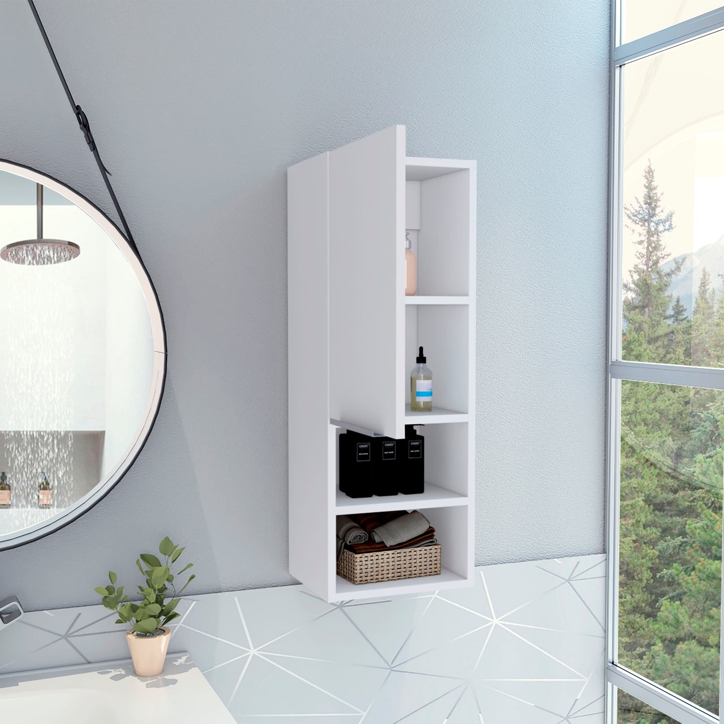 Mueble Auxiliar De Baño Mila 81X30X25 Rta Blanco Zf