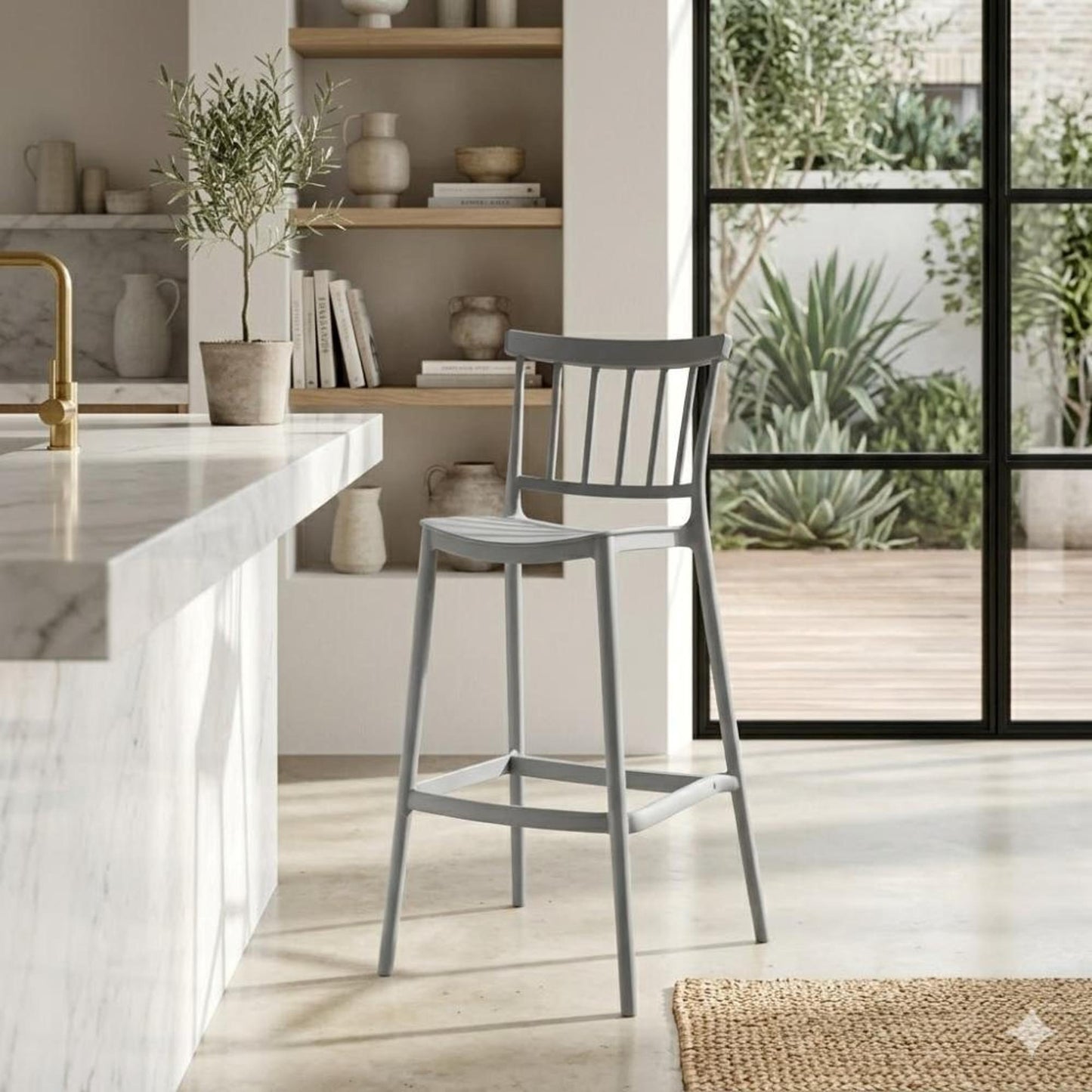 Silla Bar Oxford 104X37X48 Rta Gris