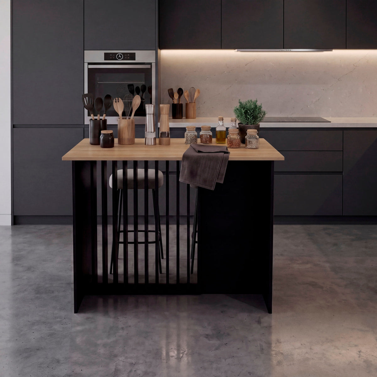 Barra Auxiliar De Cocina Alé 90X120X60 Rta Wengue Fresno Eu