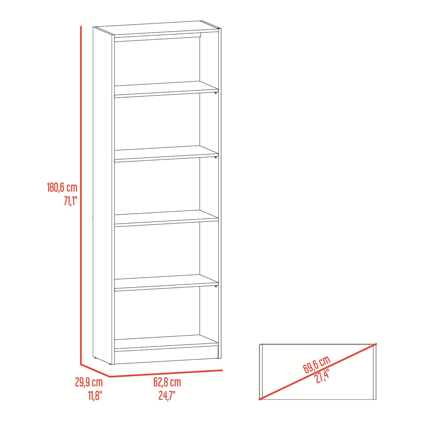 Estante Home E3 180X62X29 Rta Wengue Milan