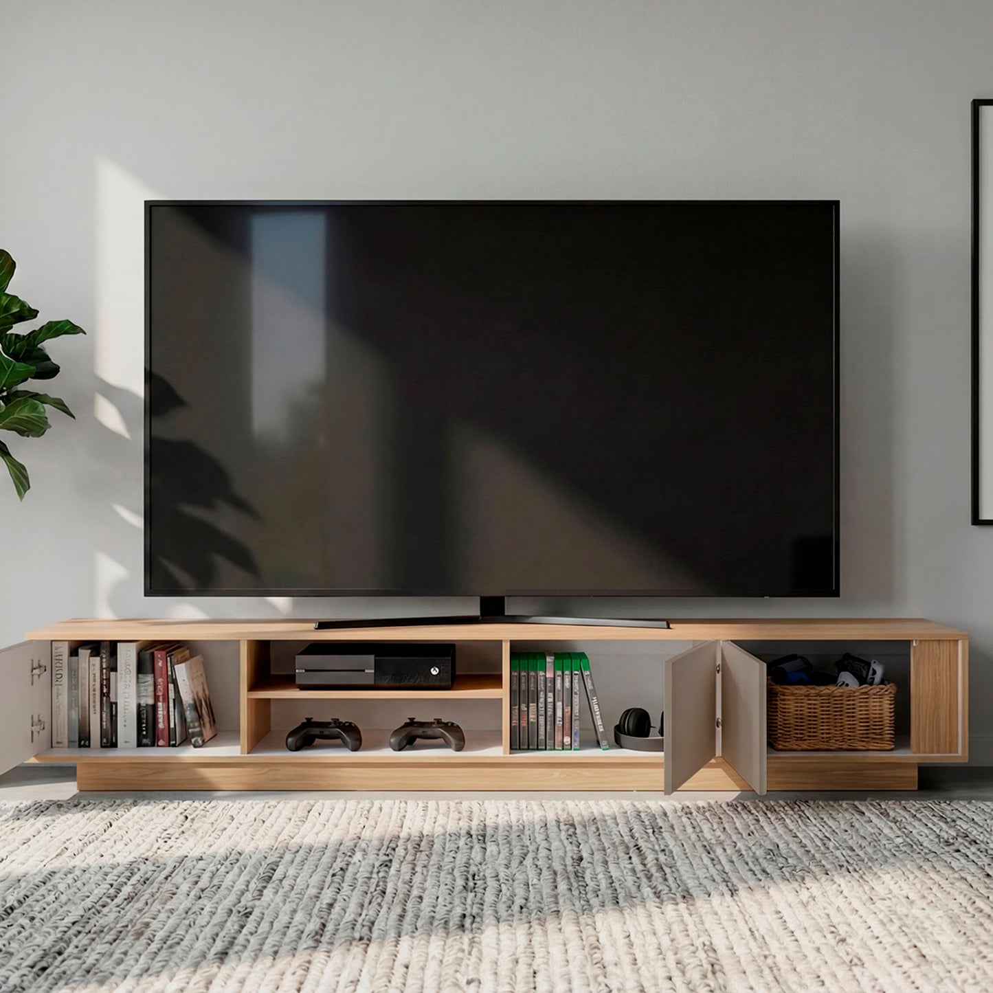 Rack Tv Maldivas 40X230X43 Rta Fresno Eu Capri Blanco