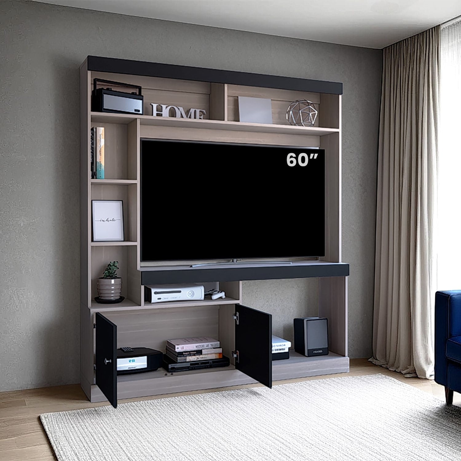Centro De Entretenimiento Dante Tv 55'' 180X180X30 Rta Bardolino Wengue