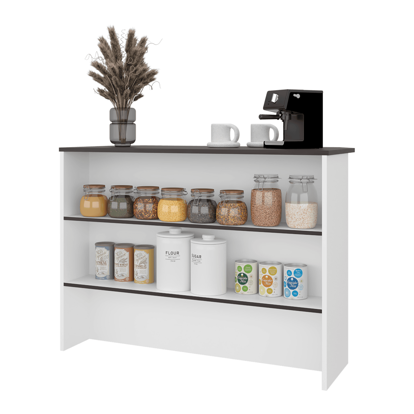 Isla De Cocina Fendi 90X120X60 Rta Blanco Wengue Zf