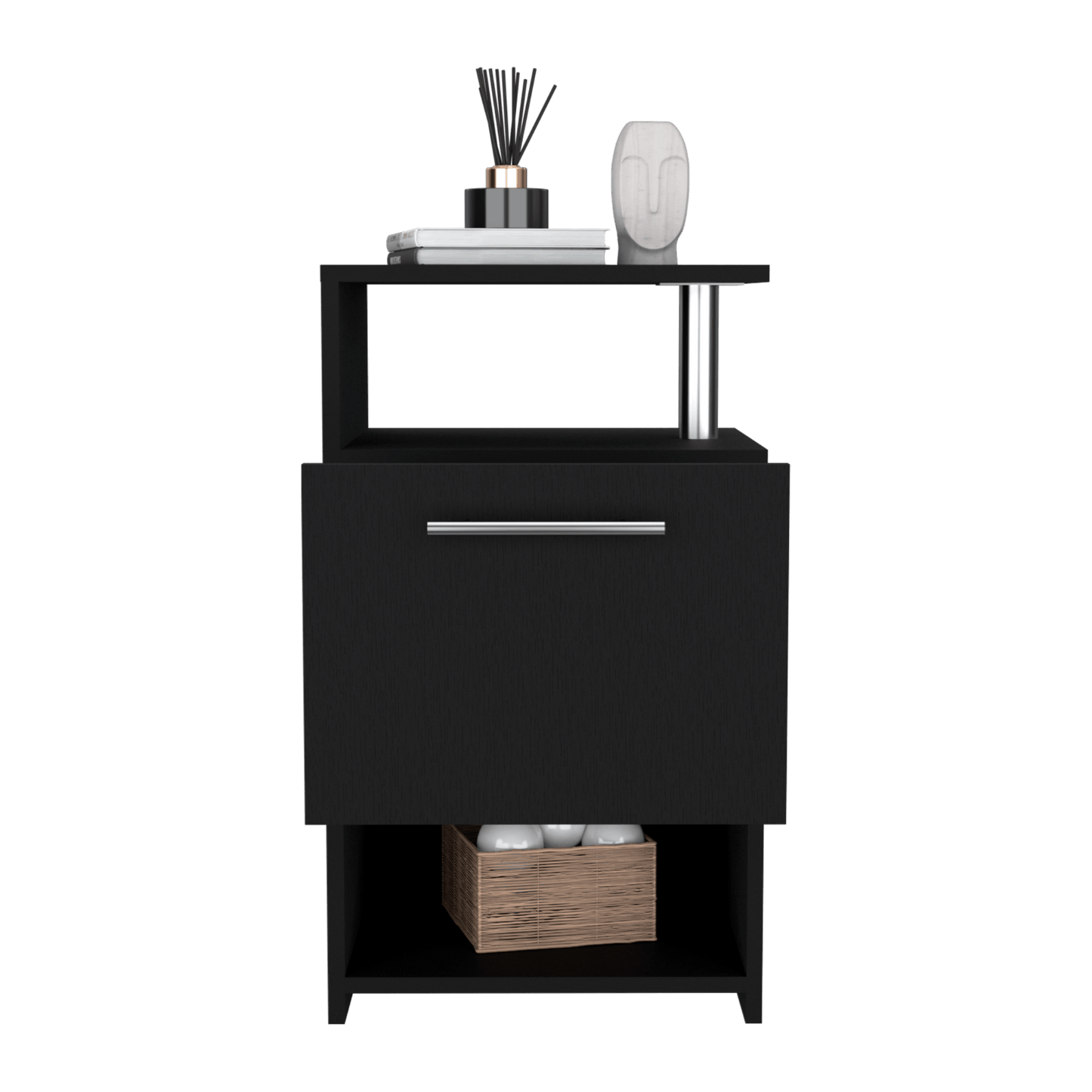 Mesa De Noche Alta Jena 70X40X36 Rta Wengue