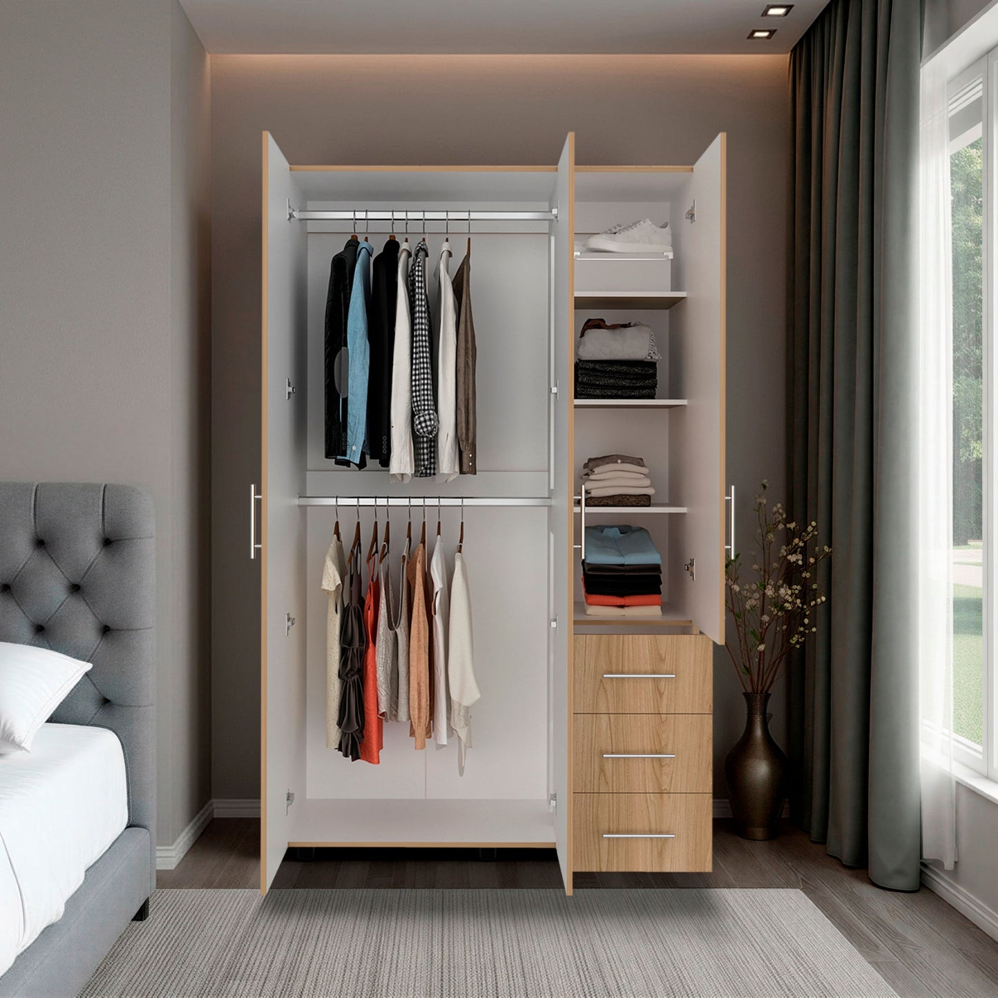 Closet Atenas 200X120X48 Rta Fresno Eu Blanco