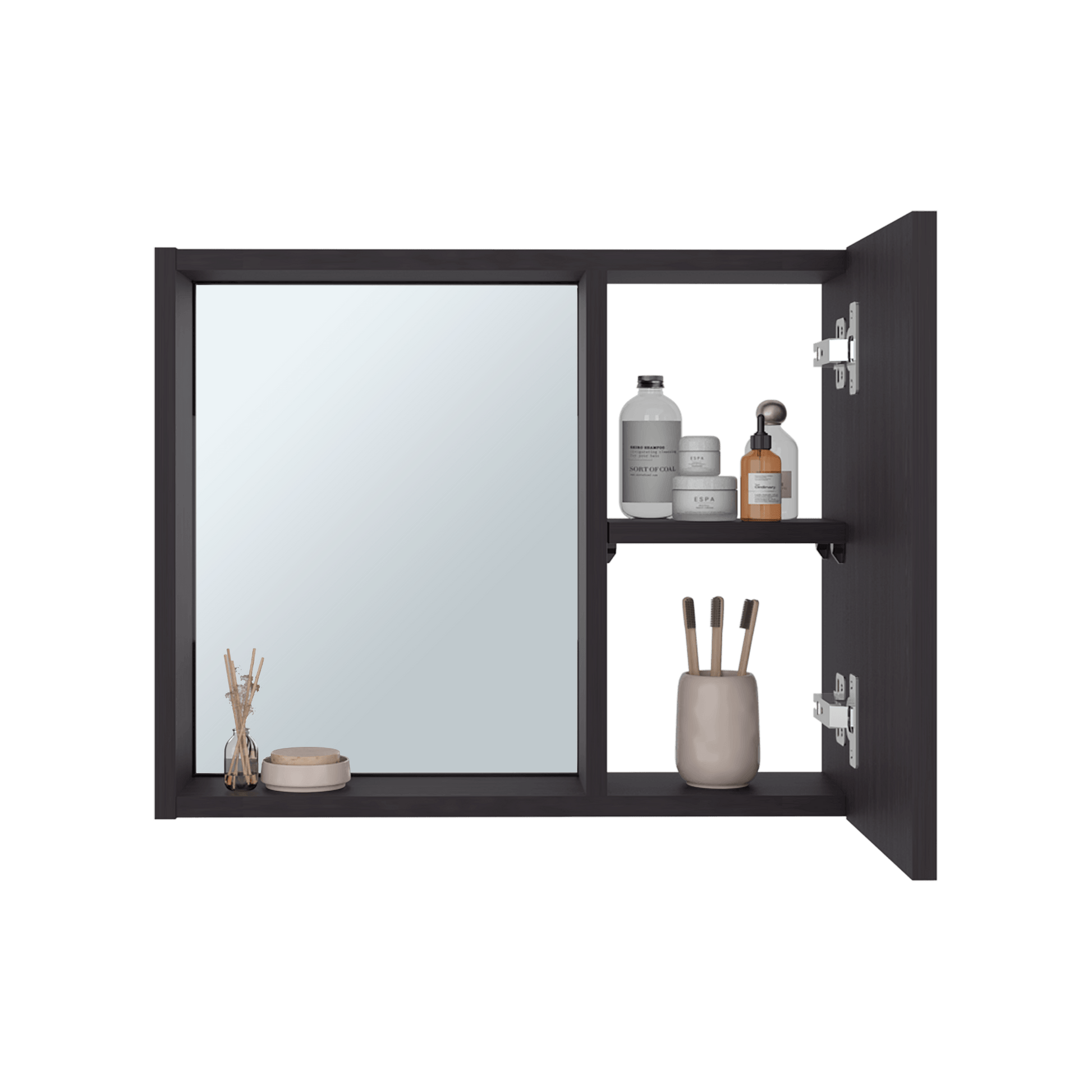 Gabinete De Baño Alessi 40X50X12 Rta Wengue Zf