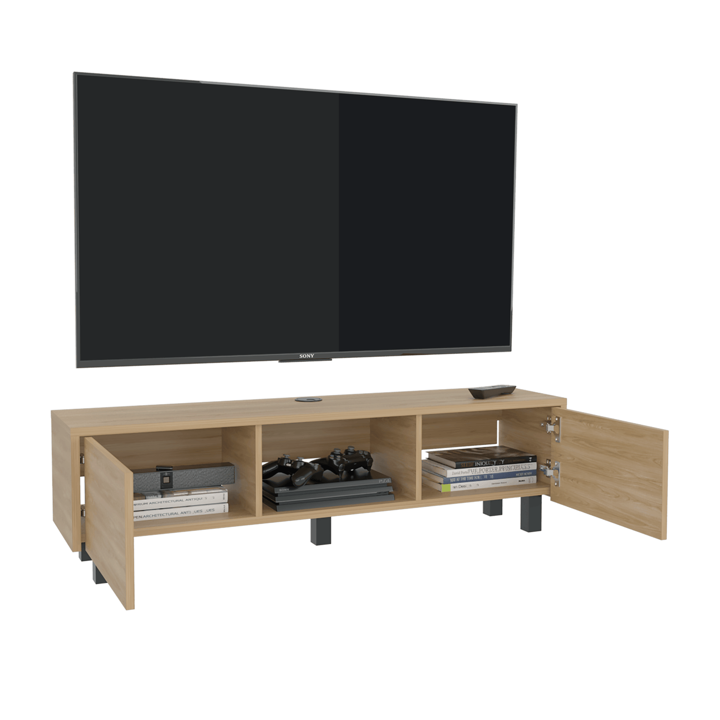 Repisa De Tv Glen Multifuncional 26X125X29 Rta Fresno Europeo