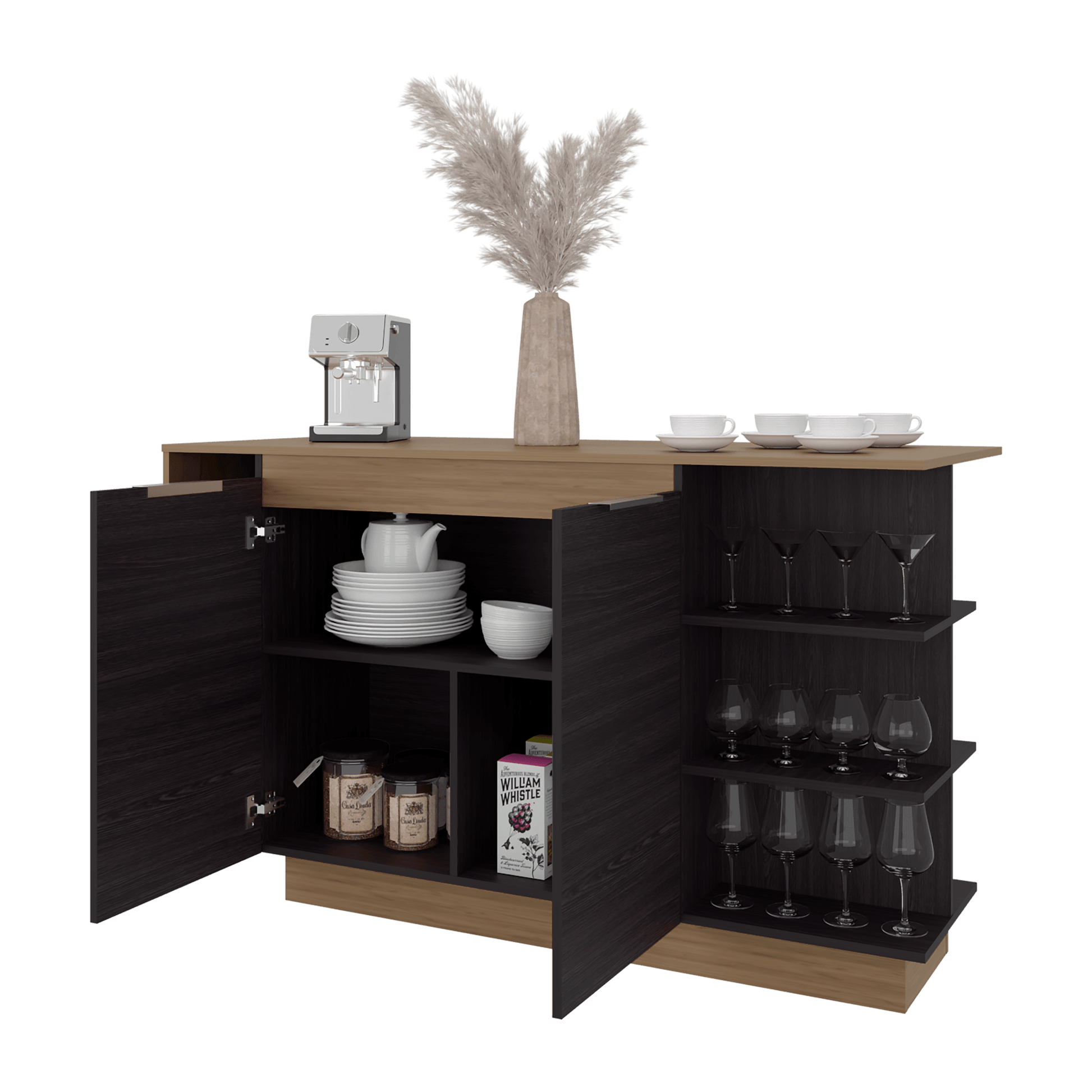 Barra De Cocina Lumina 89X150X62 Rta Wengue Fresno Zf