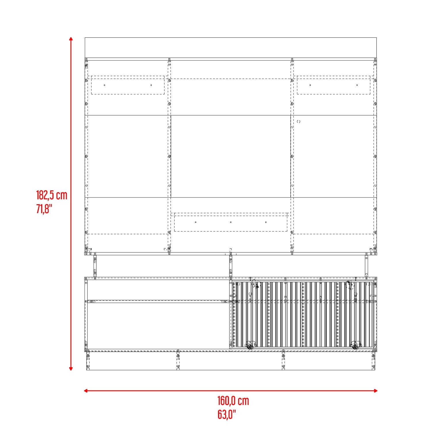 Centro De Tv 70" Thun 182X160X35 Rta Blanco Bardolino