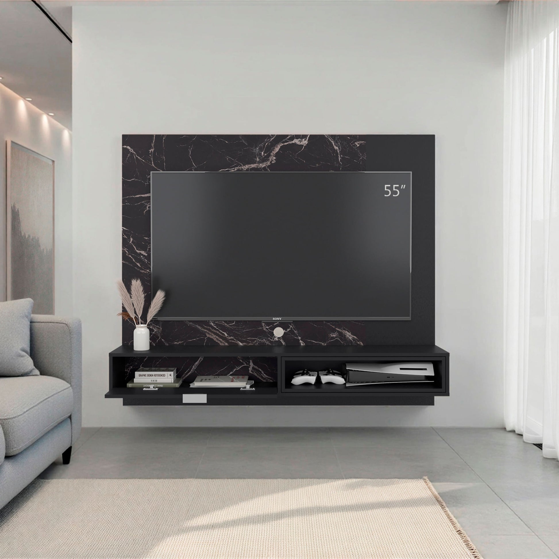 Panel De Tv Funes 130X150X33 Rta Mamba Wengue