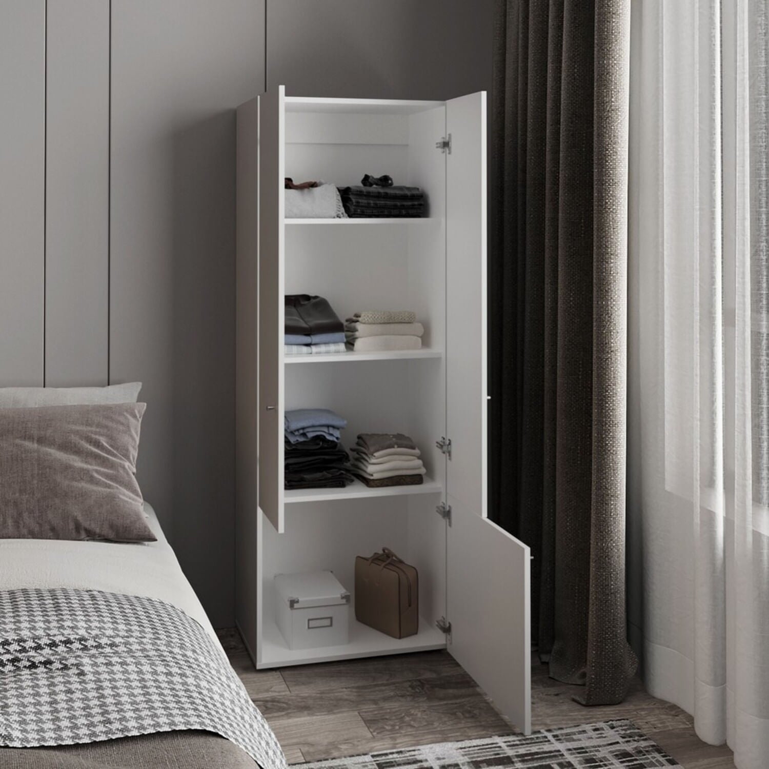 Closet 3 Puertas Tuhogar 170X60X40 Rta Blanco Zf