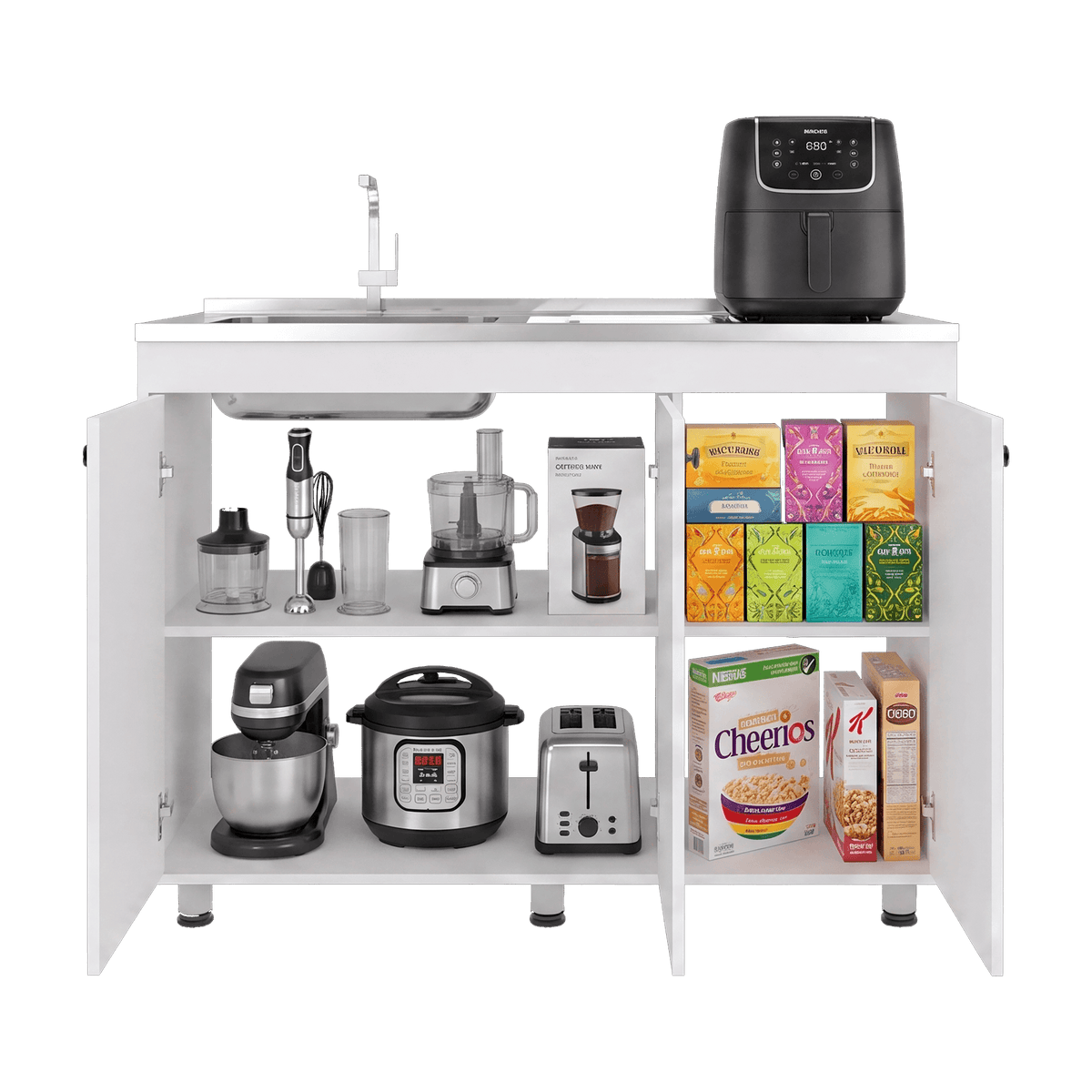 Mueble Inferior De Cocina Napoles 90X120X50 Rta Blanco Zf