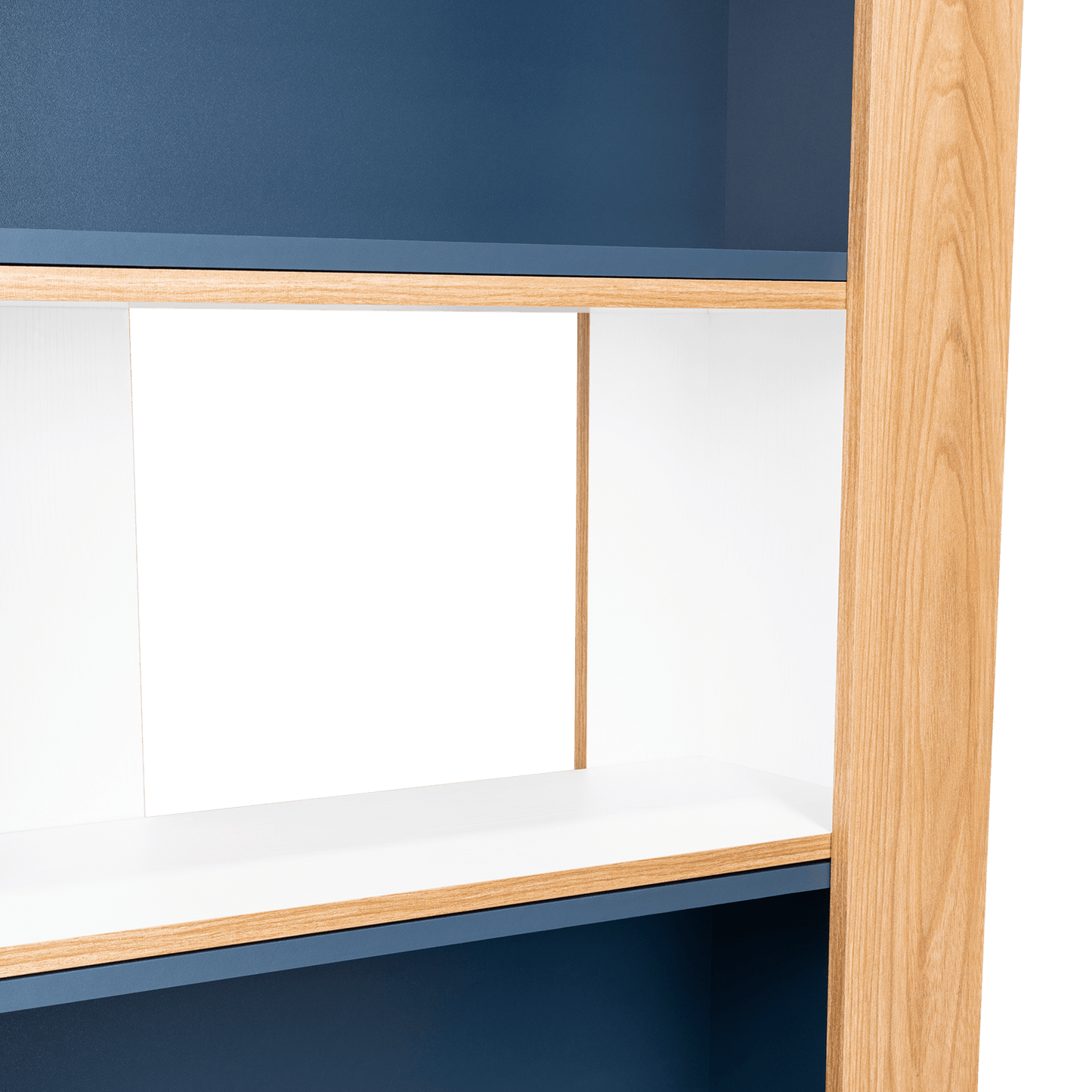 Biblioteca Beijing  161X70X28 Rta Fresno/Blanco + Azul