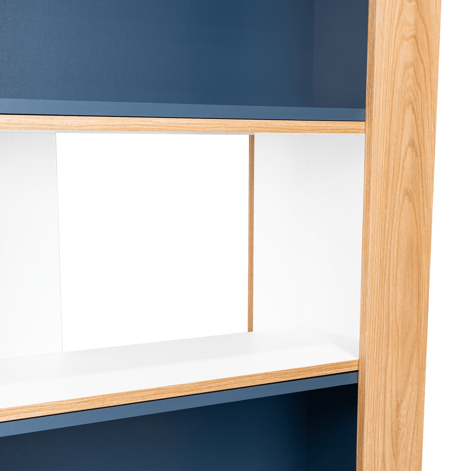 Biblioteca Beijing  161X70X28 Rta Fresno/Blanco + Azul