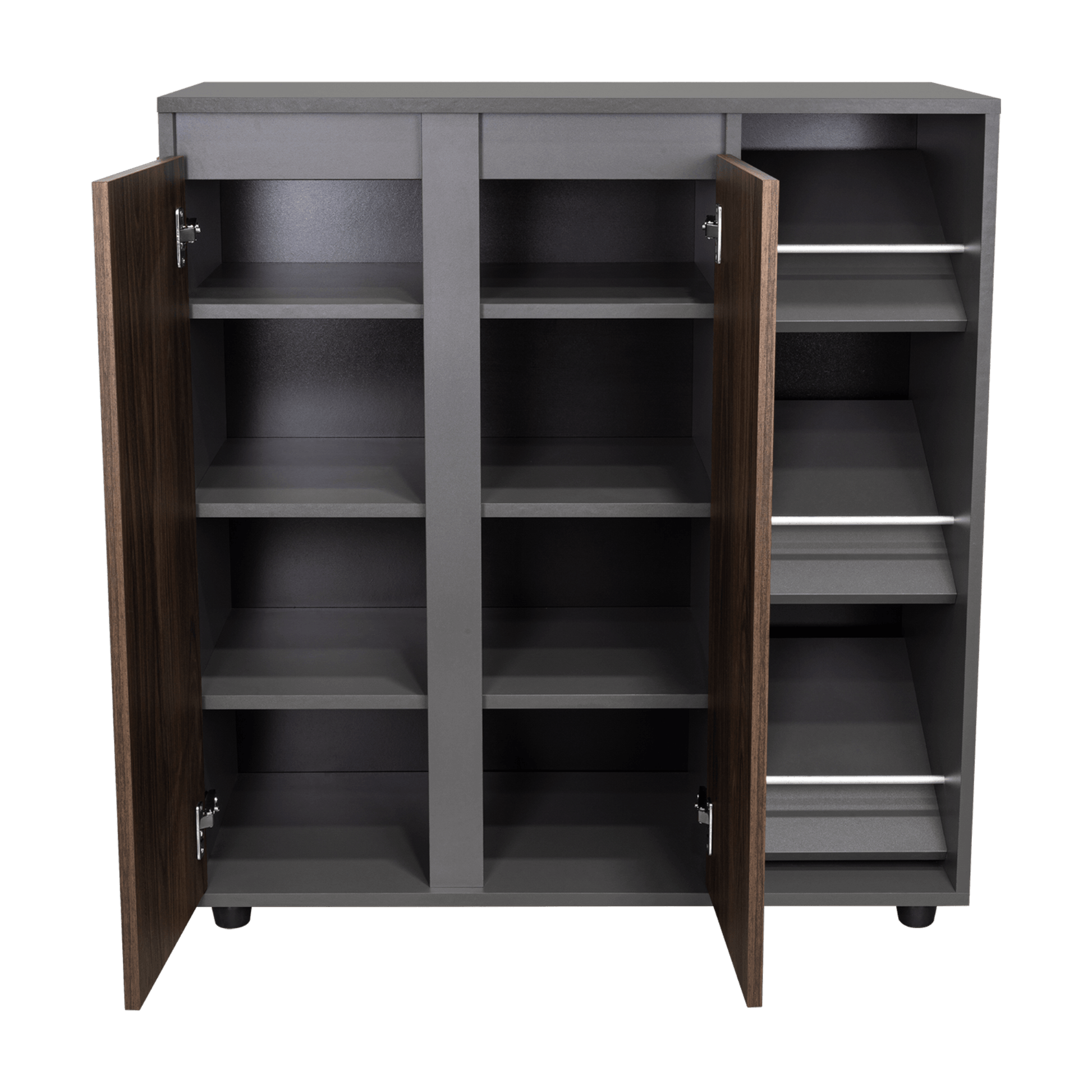 Zapatero Houck 91X86X35 Rta Plomo Nogal