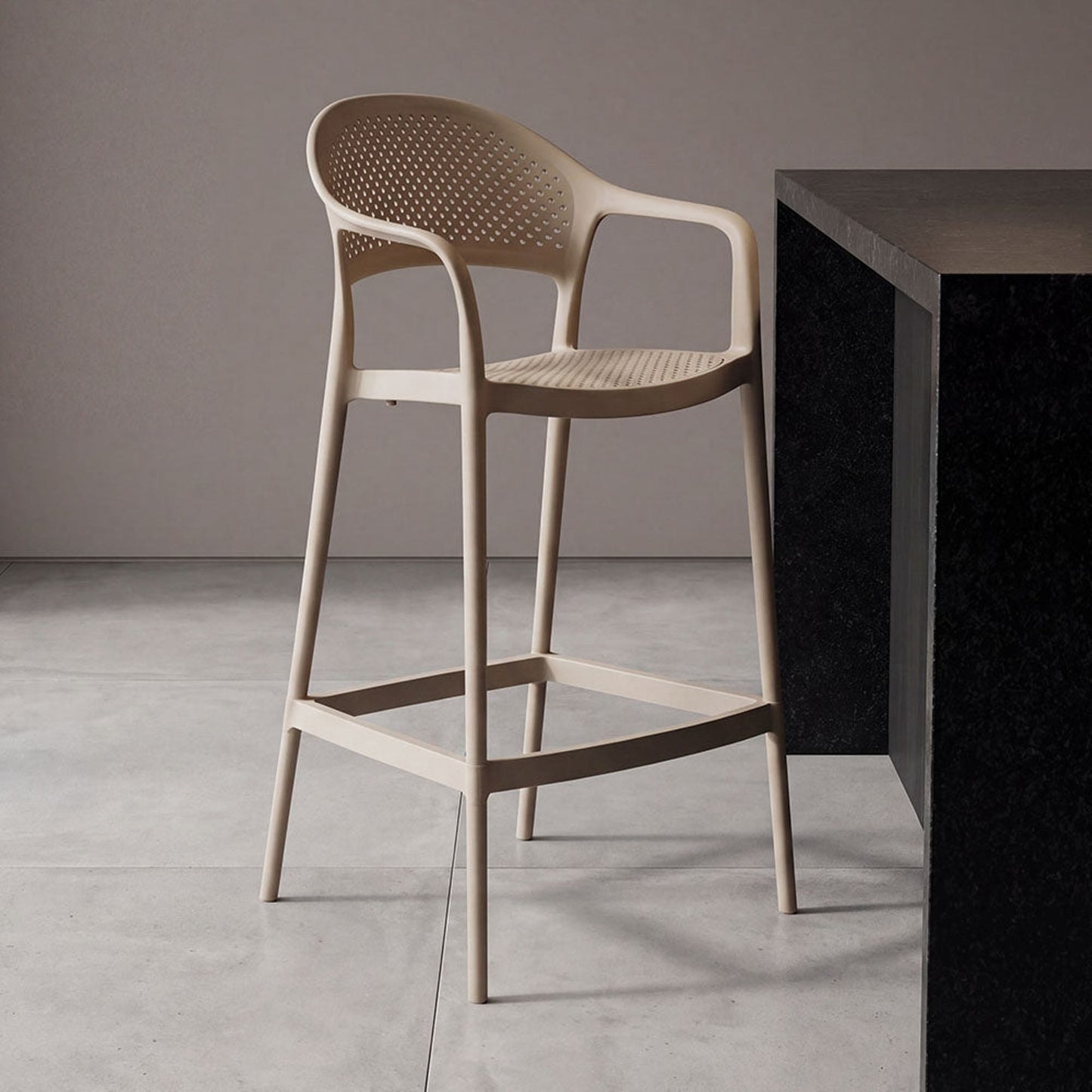 Silla Bar Curitiva 109X56X56 Rta Taupe