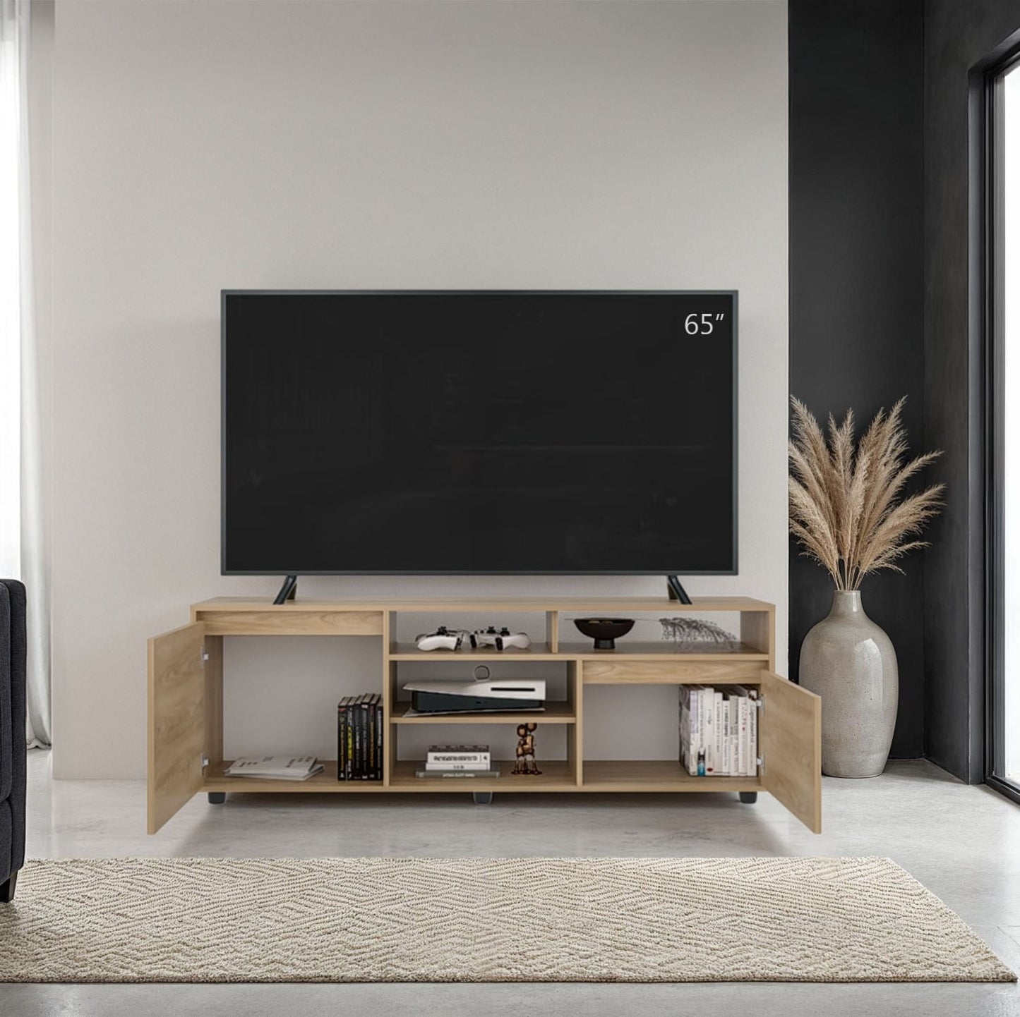 Rack Para Tv Pino 65" 55X160X35 Rta Fresno Europeo