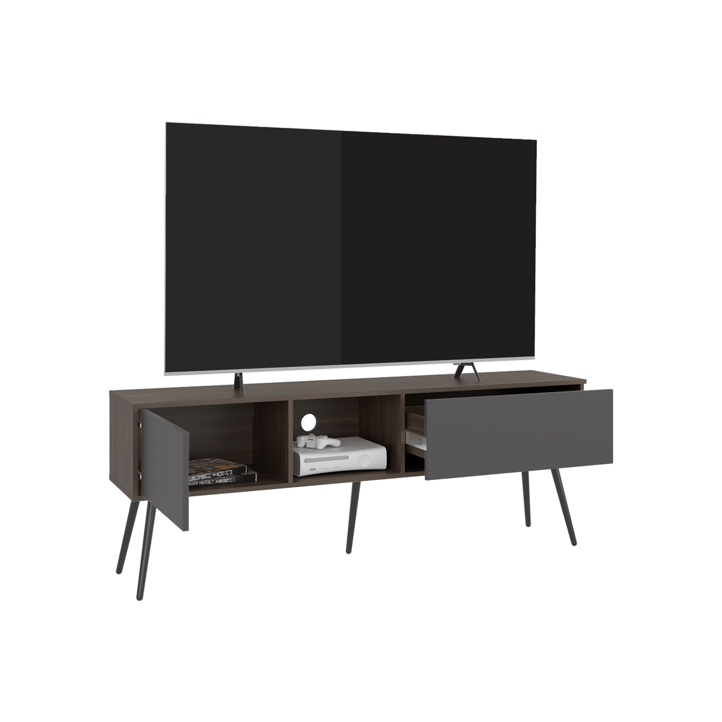 Mesa De Tv 70" Zurich 58X158X35 Rta Milan Plomo