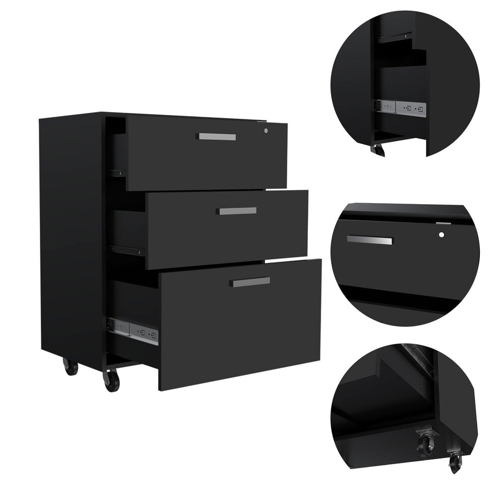 Gabinete Bajo 3 Cajones 90X70X40 Rta Wengue Zf