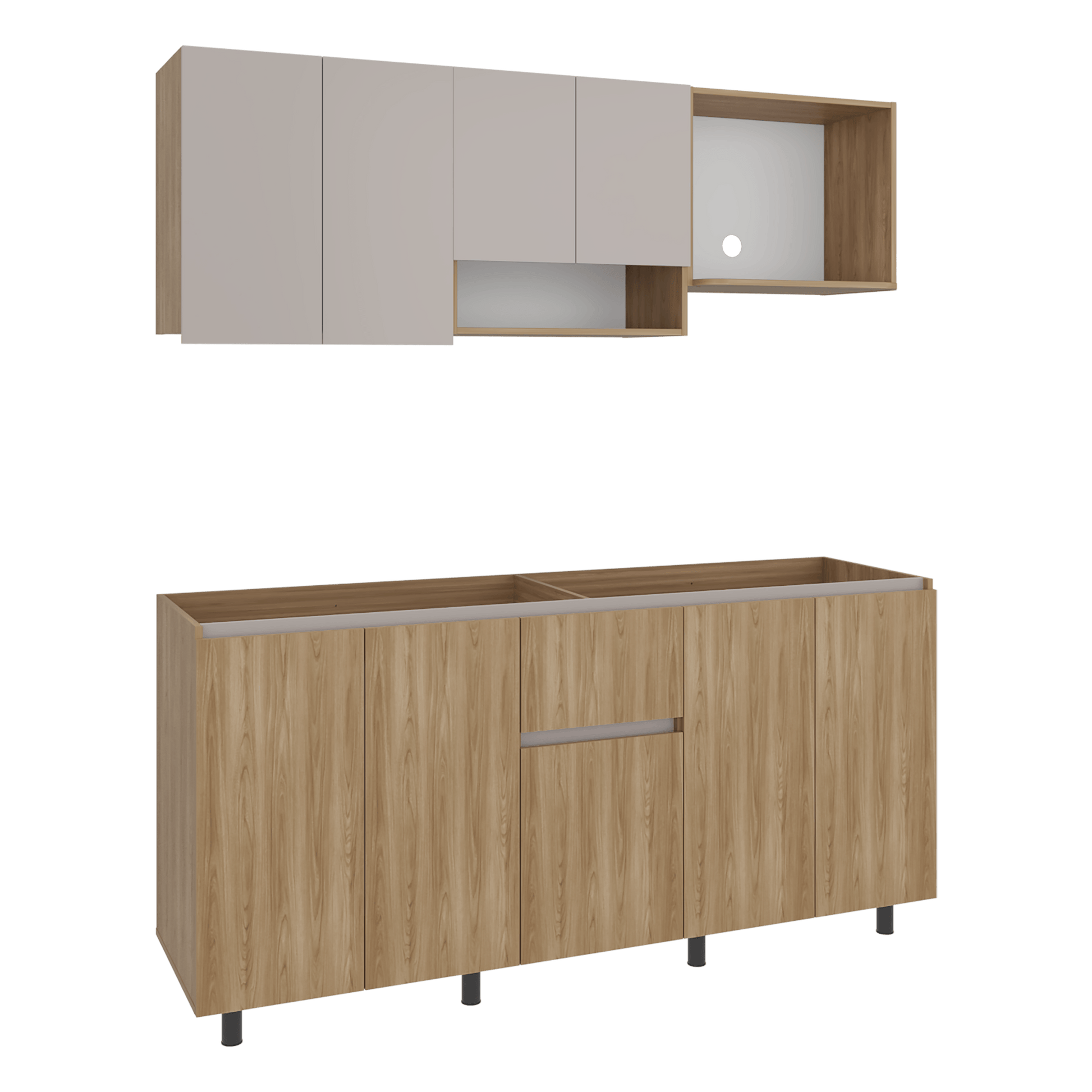 Cocina Frank Para Mesón Izquierdo 200X180X50 Rta Fresno Eu Capri