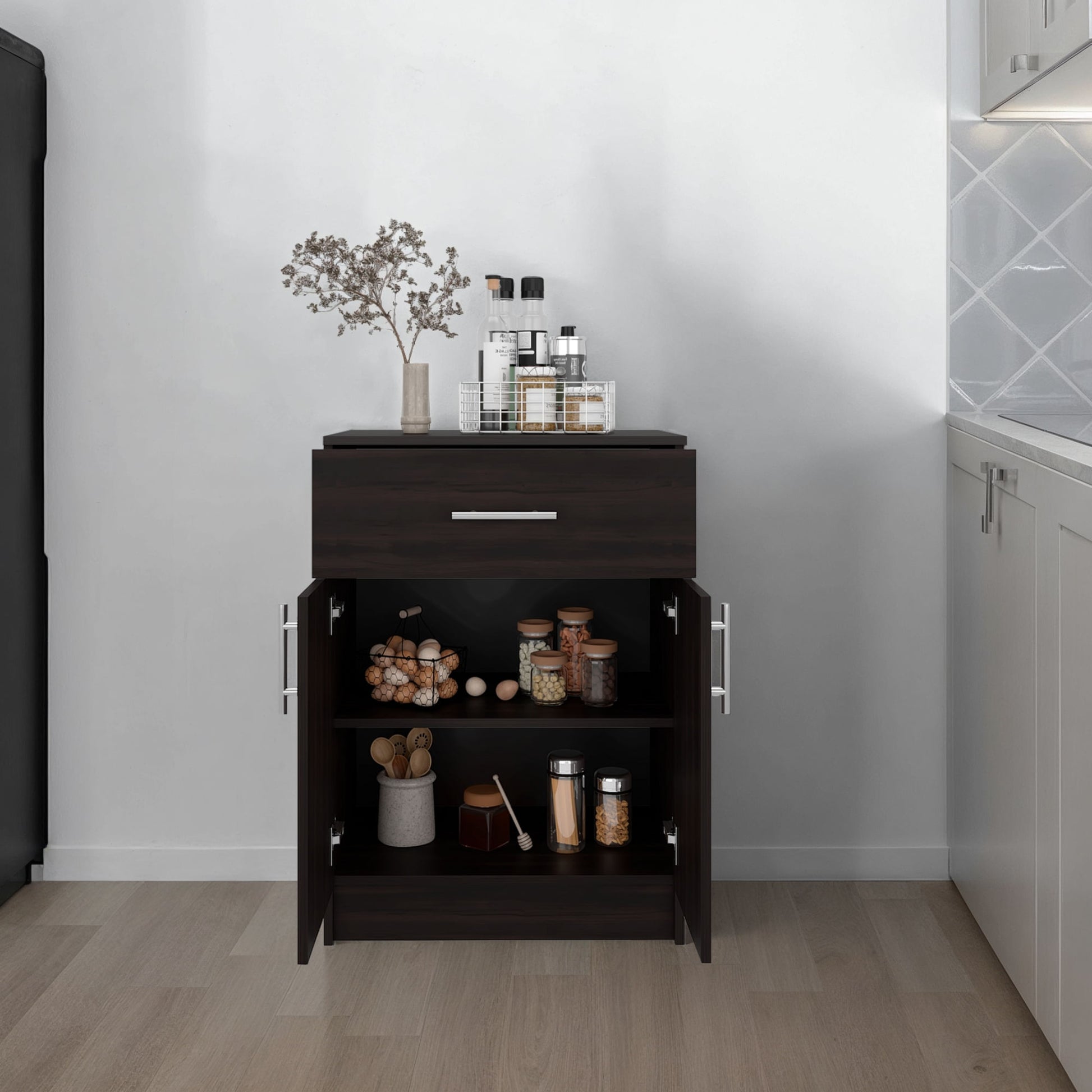 Mueble Auxiliar Cocina Mayorca 85X60X40 Rta Nogal Zf